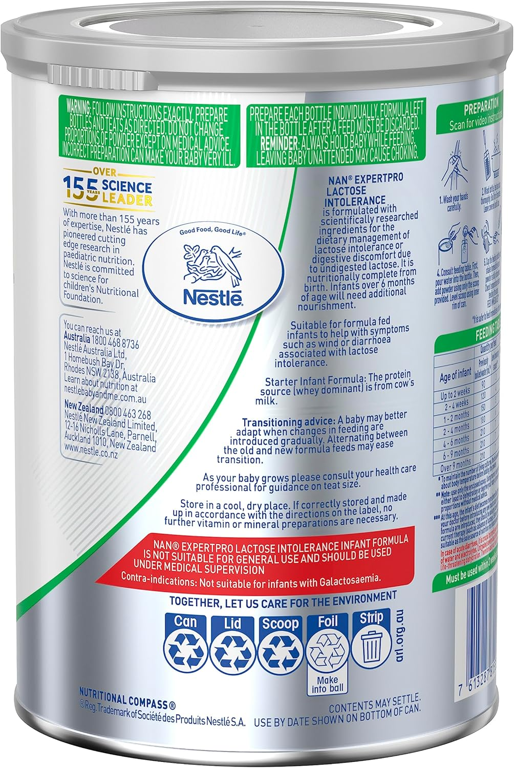 Nestl&eacute; NAN Expertpro Lactose Intolerance Baby Formula from 0-12 Months - 400G (Pack of 2) image number 2