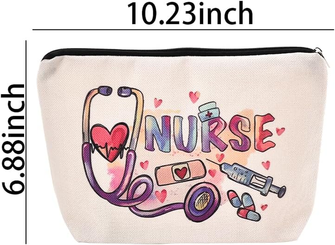 Nurse Makeup Bags Nursing Week Appreciation Gifts for Nurses Coworker Friends Cosmetic Bags for Nurse Nursing Student Graduation Gifts image number 5