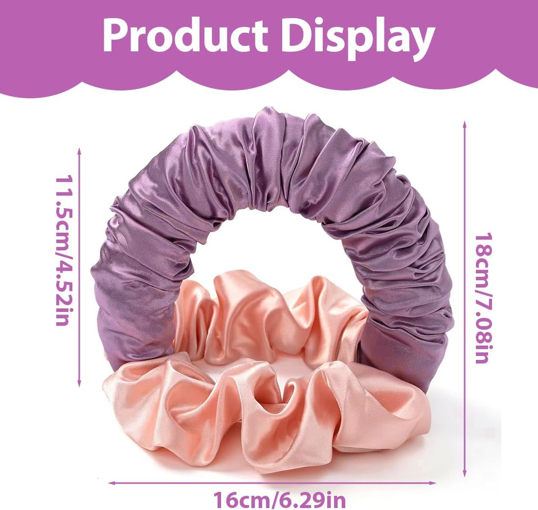 GXGM Heatless Curls, Soft Sleep Tie Scrunchie, Scrunchie a Rullo Senza Calore per Capelli Lunghi (B) image number 5