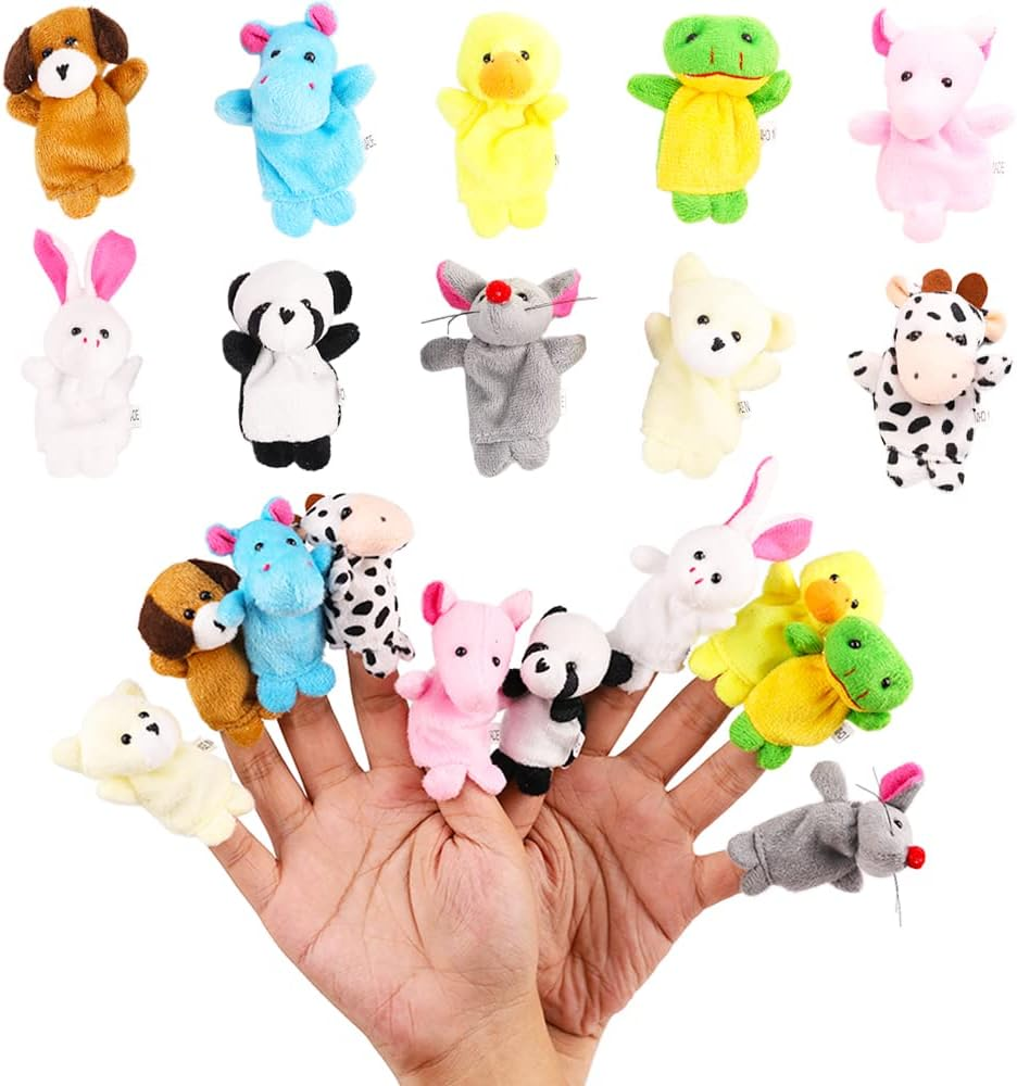 Miaopen 20Pcs Finger Puppets Set - Soft Plush Animals Finger Puppet Toys for Kids, Mini Plush Figures Toy Assortment for Boys & Girls, Party Favors for Shows, Playtime, Schools, 1.7 X 2.8 Inch image number 1