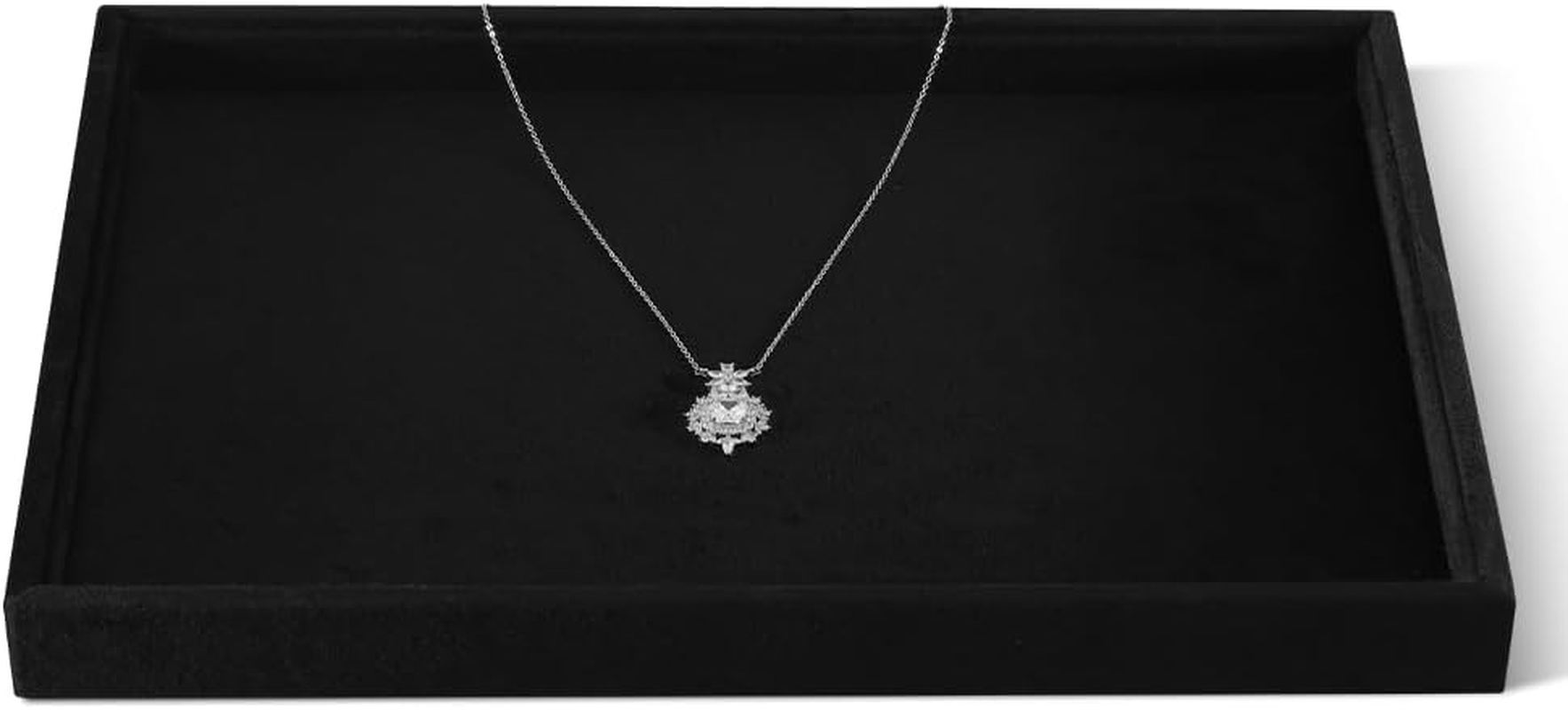 Yinbeini Velvet Necklace Pendant Bracelet Storage Tray, Stackable Jewelry Drawer Organizer Trays Long Chain Storage Organizer, Shop Cabinet Display Holder Plate, Jewellery Tray