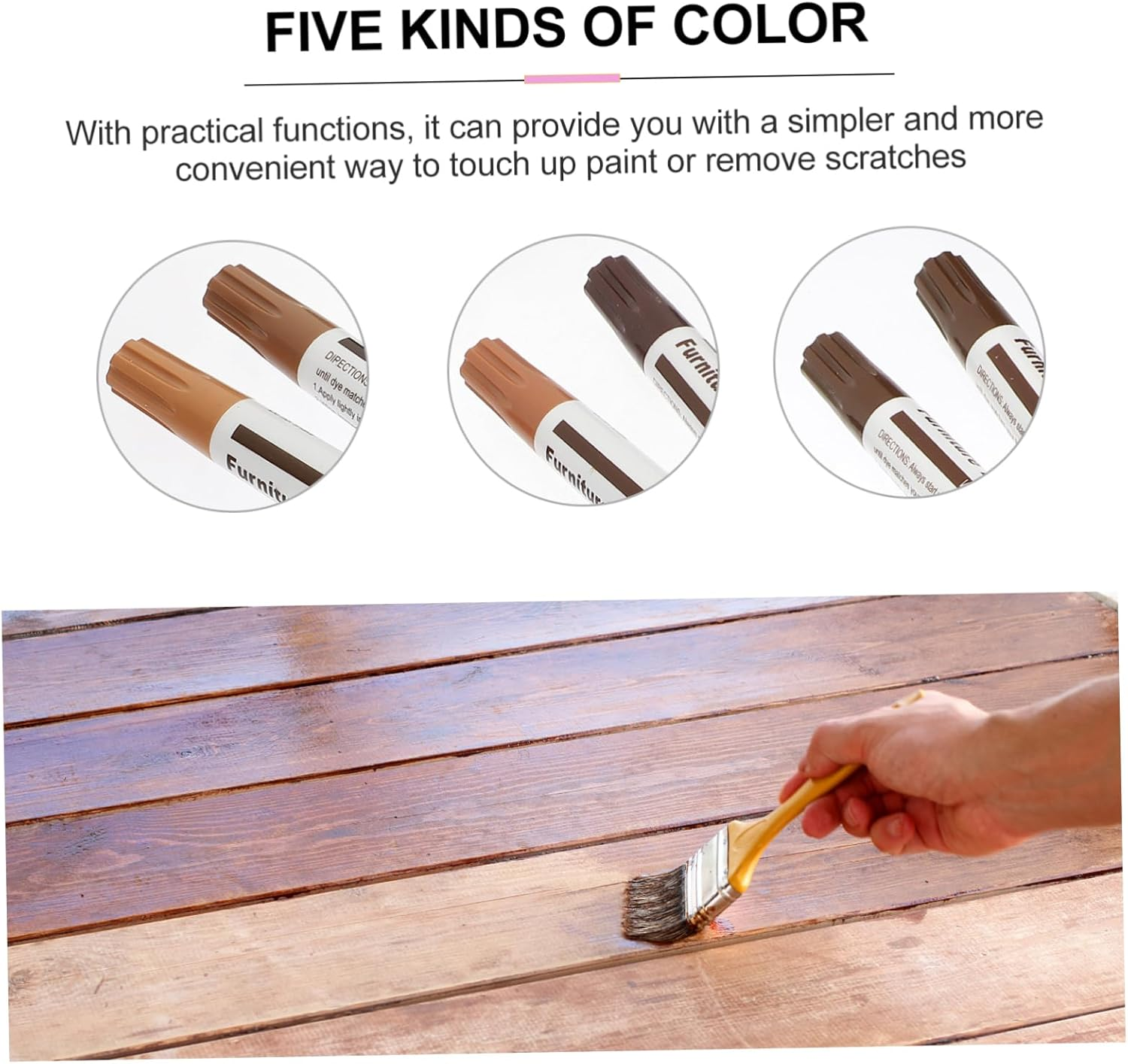 10Pcs Wood Furniture Touch up Pen Markers Paint Marker for Furniture Repair Scratch Covering Home Office Use image number 3