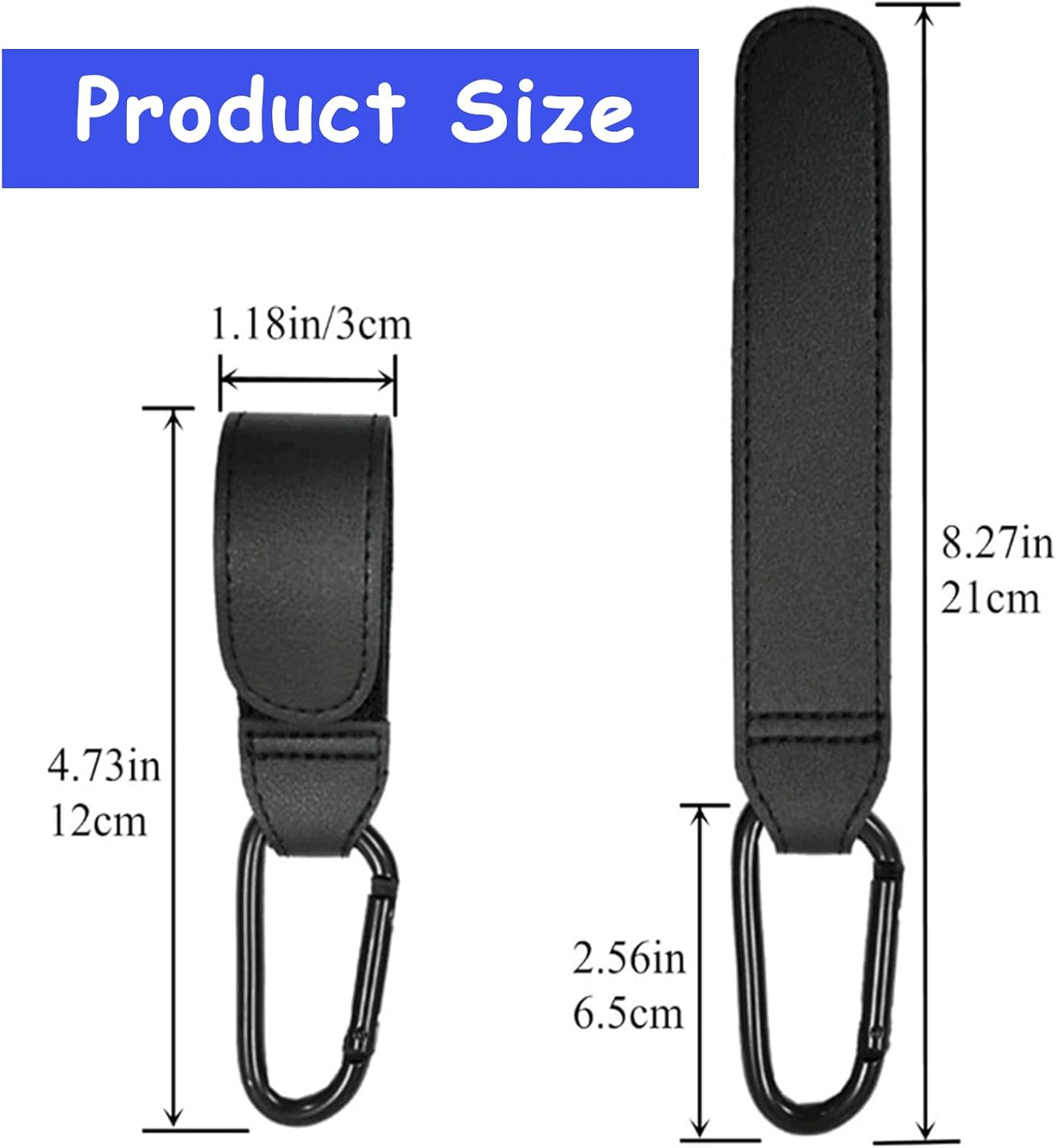 Stroller Hooks Clips,Yqqzq 2 Packs Universal Stroller Clips and Hooks for Hanging Diaper Bags Shopping Bags Etc. Multipurpose Adjustable Stroller Carabiner Clip image number 5