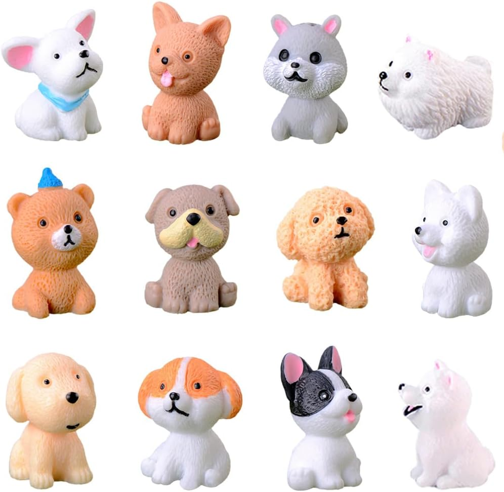 12 Pcs Dog Figures for Kids, Animal Toys Set Cake Toppers, Dog Figurines Collection Playset for Christmas Birthday Gift Desk Decorations image number 2