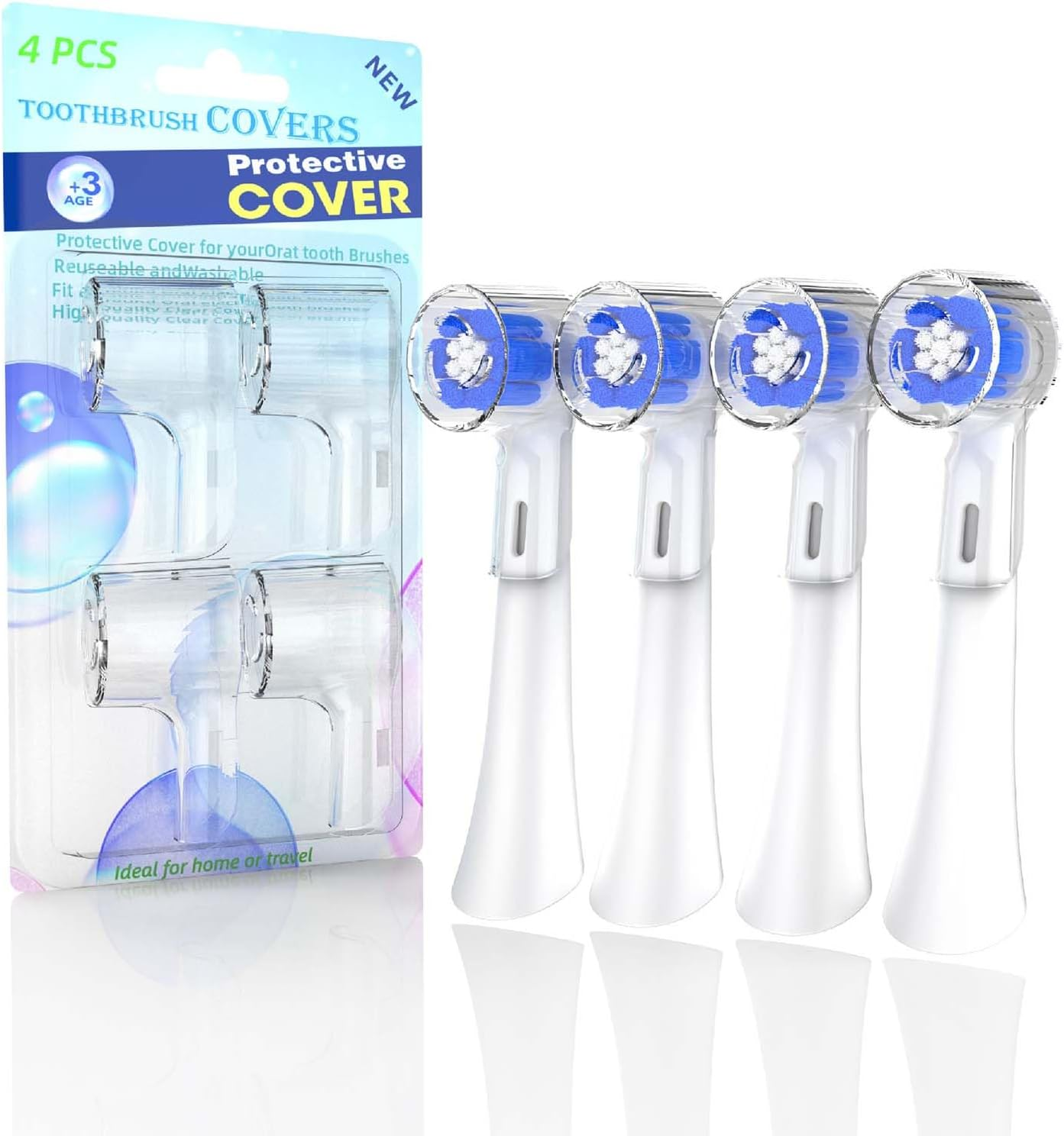Cover for Oral B Toothbrush Heads - 4 Pcs Toothbrush Heads Cover Caps Compatible with Oral B Replacement Brush Heads, Io Series/Pro Series/Vitality Plus, Exquisite Packaging