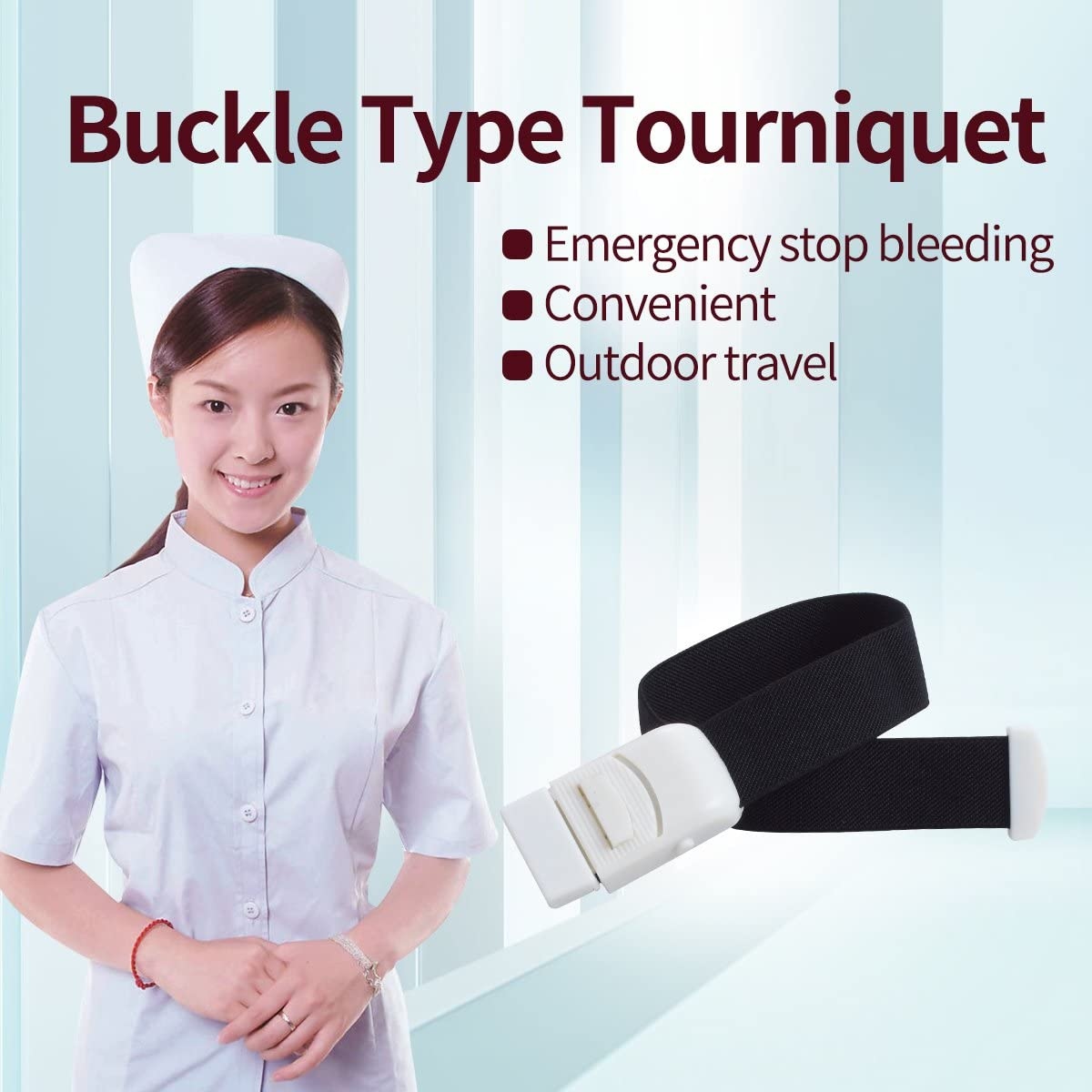 Ewinever 6-Pack Tourniquet Elastic First Aid Quick Release Medical Sport Emergency Buckle Band