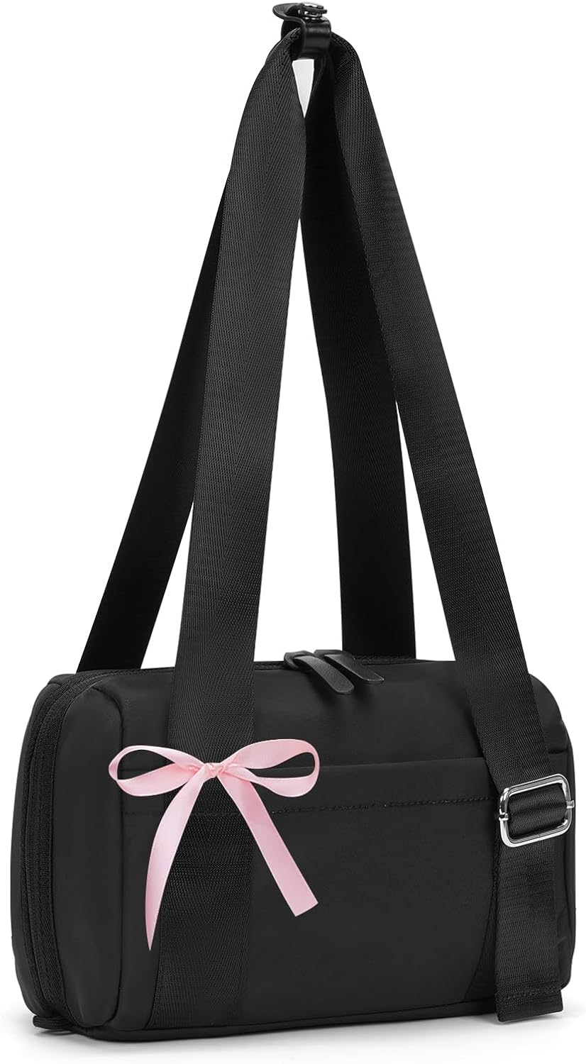 ANKICK Mini Gym Bag Small Duffle Bags Tote for Women Pink Workout Bag Lightweight for Weekender Travel Sports Yoga Fitness, Beige, 10.63 X 8.66 X 2.76 Inches, Sport