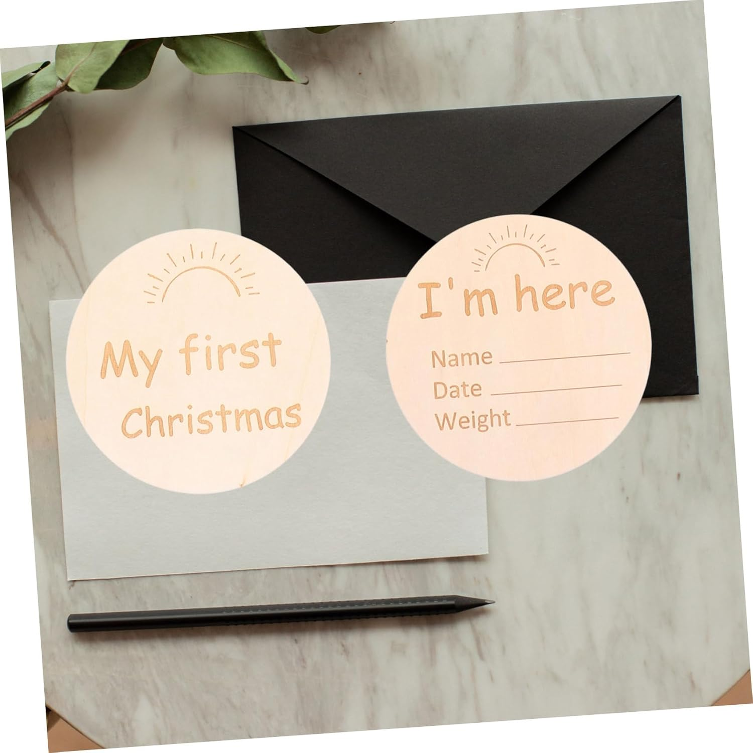 13Pcs Wooden Monthly Milestone Cards Birthday Milestone Cards Growth Recording for Newborn Photoshoot image number 5