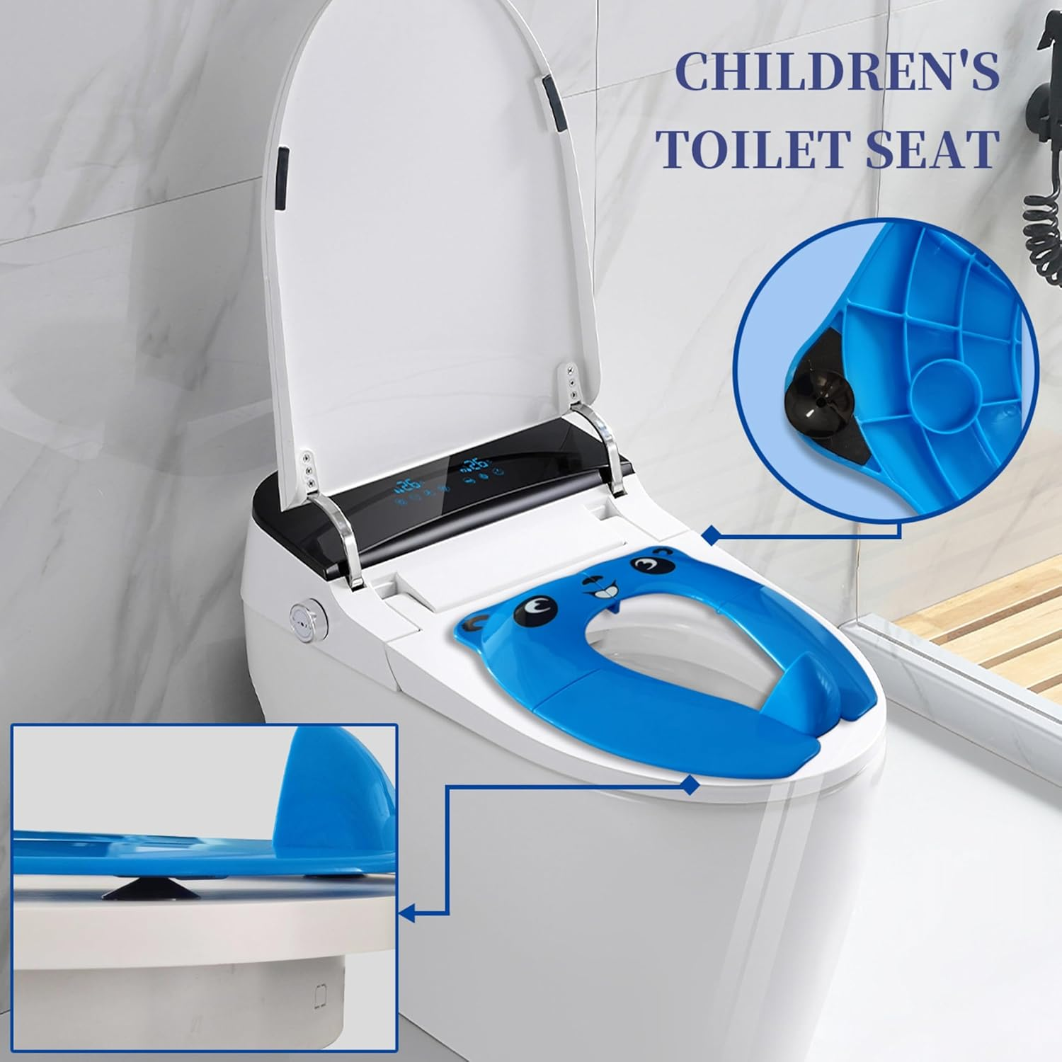 Meno Upgrade Portable Potty Seat with Splash Guard for Toddler, Foldable Travel Potty Seat with Carry Bag, Non-Slip Pads Toilet Potty Training Seat Covers for Baby, Toddlers and Kids (Pink) - White image number 3