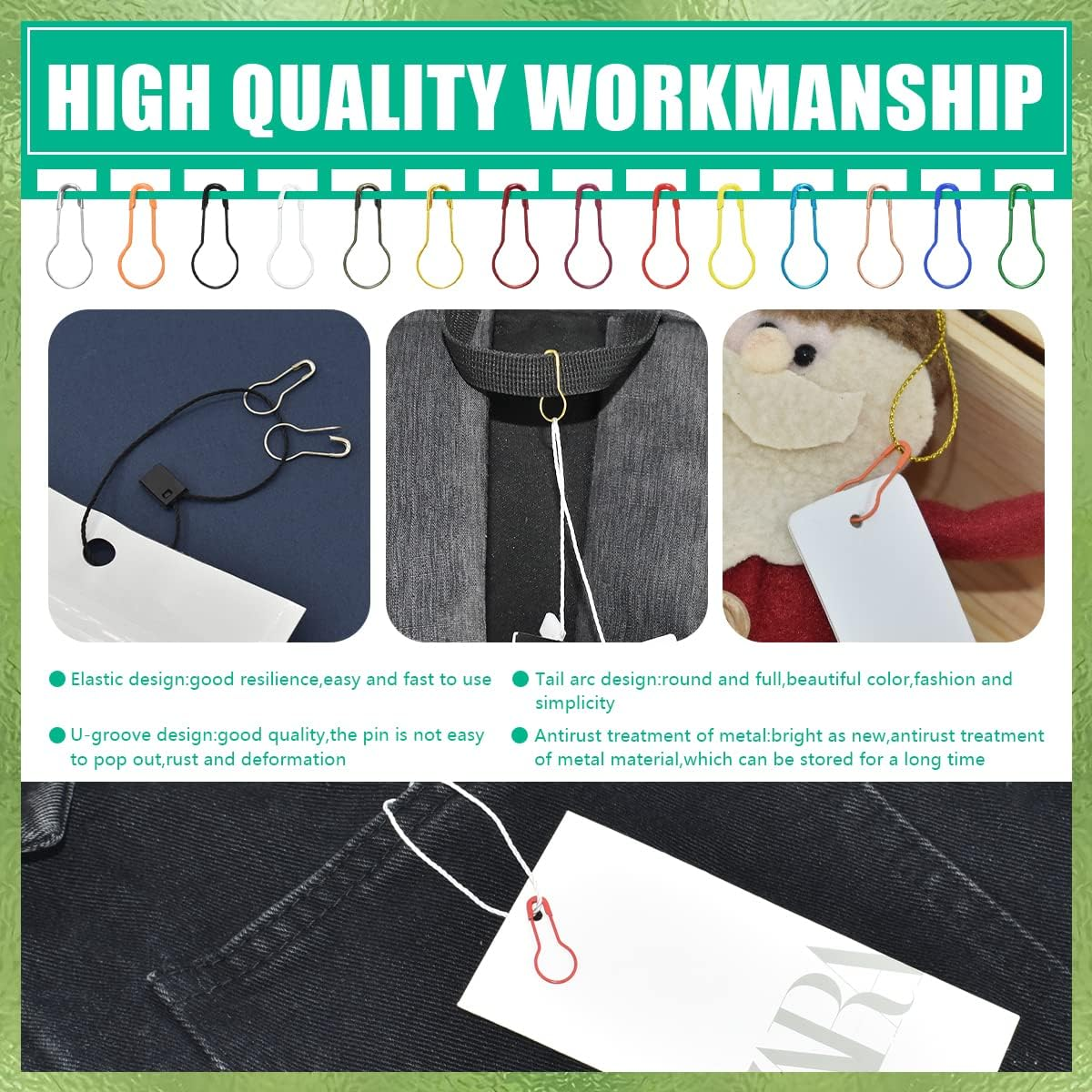 600Pcs Gourd Safety Bulb Pins 15 Colors Metal Crochet Stitch Markers Pear Shape Knitting Pins for Crocheting Clothing Tag DIY Craft Project with Storage Box