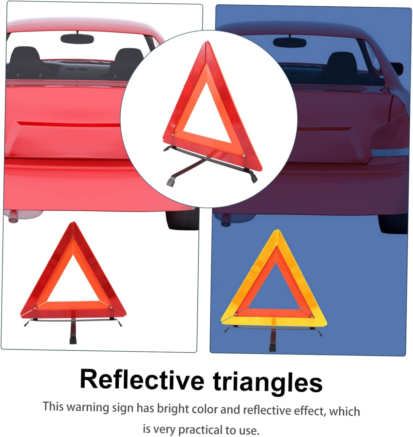 Road Safety Reflective Warning Triangle for Vehicles Roadside Safety Triangle Reflective Frame Car Emergency Road Warning image number 3