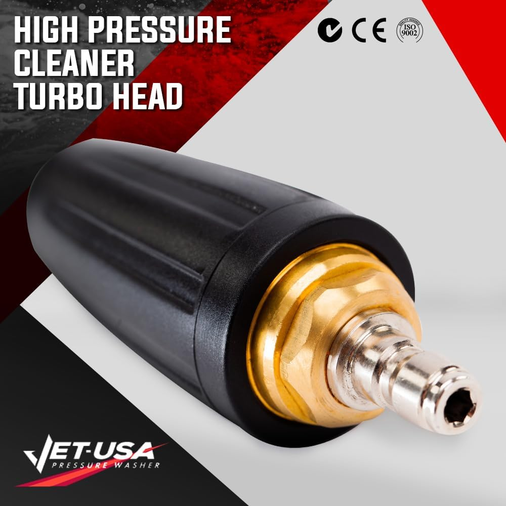 JET-USA Turbo Head Nozzle for High Pressure Washer Cleaner Standard 1/4 Inch BSP Quick Connect Max 5000PSI Pressure image number 6