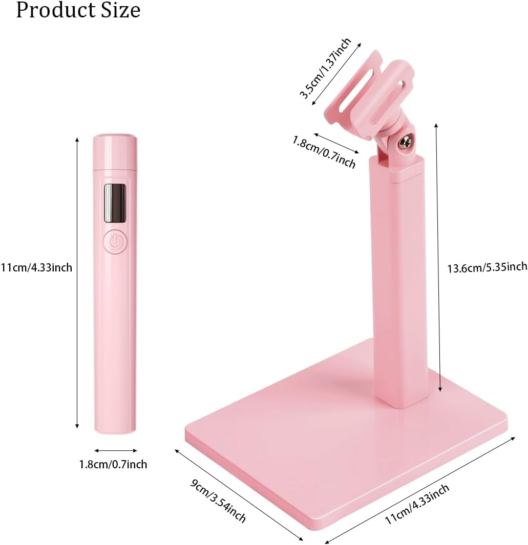 Handheld UV Light for Nails,Rechargeable Portable UV Nail Lamp,Mini Nail Dryer LED Light with 2-Timer Modes and Magnetic Stand,Fast Curing, Suitable for Home DIY Manicure - White image number 2