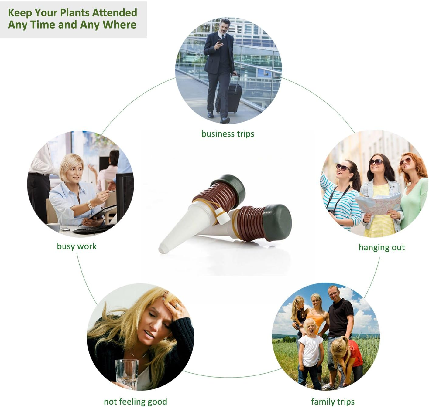 Watering Stakes, Indoor Plant Watering System, Automatic Drip Irrigation Devices for Indoor Plants during Holiday Automatic and Scientific Drip Irrigation Device, Handy Picks (Pack of 10) image number 6