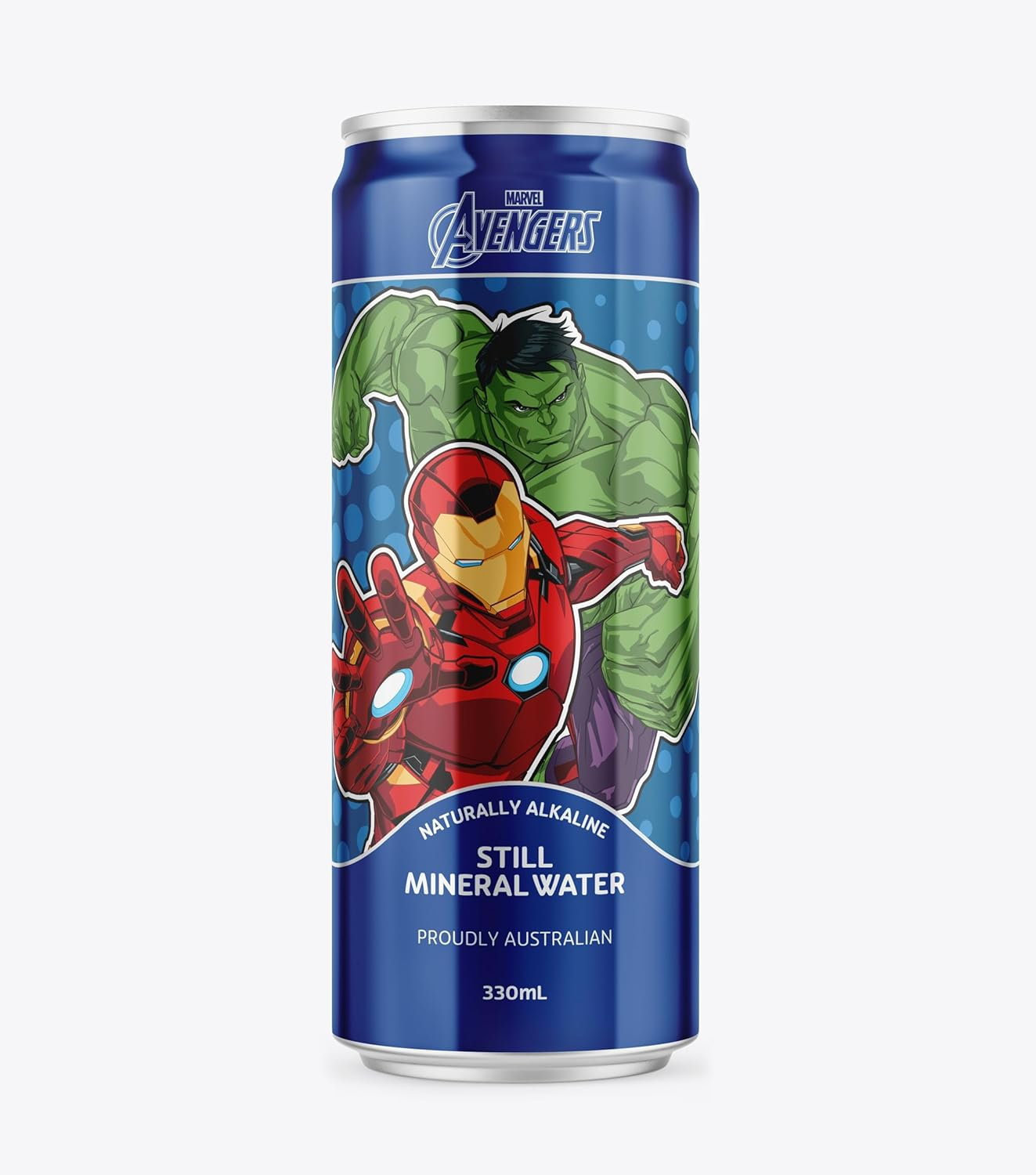 Rippl Marvel Iron Man and Hulk Canned Still Mineral Water, 330 Ml, 24 Pack image number 1