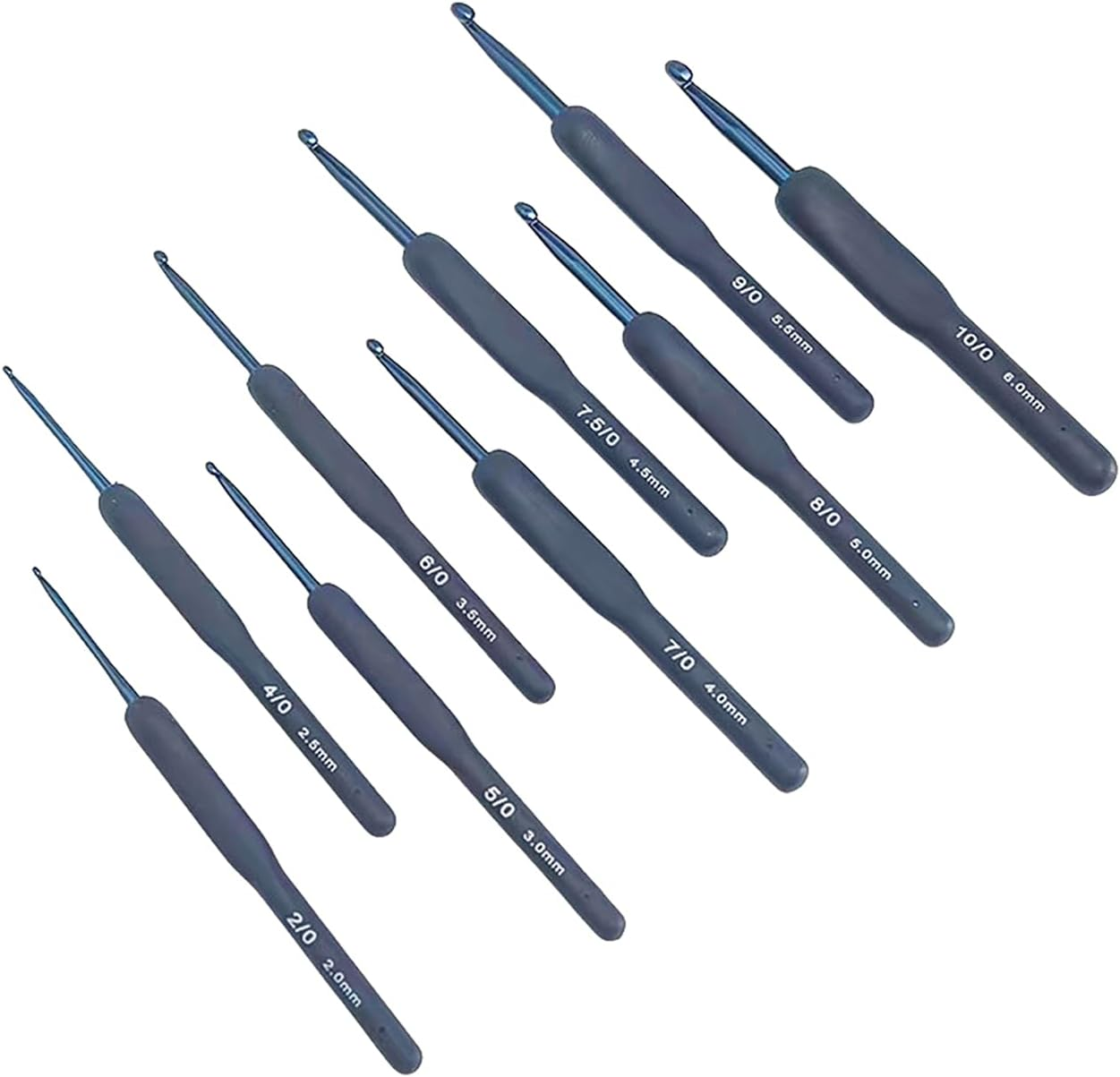 ZXUY Crochet Hooks Set 2.0-6.0Mm Ergonomic Soft Touch Handles Crochet Hook Set for Crocheting Lace, Doilies,Socks,Shawl,Gloves,Scarf,Sweaters and Bags (Blue 9Pcs) image number 5