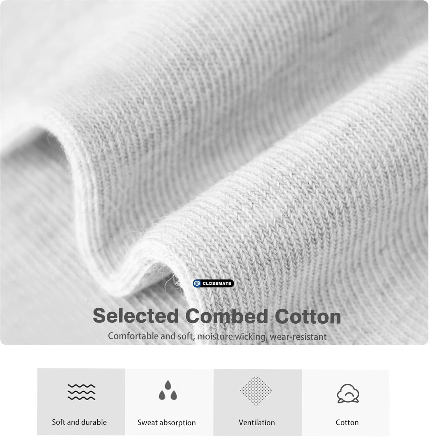 Closemate Ankle Socks for Men 5 Pairs Low Cut Colorful Socks Cotton Non Slip Short Socks image number 1