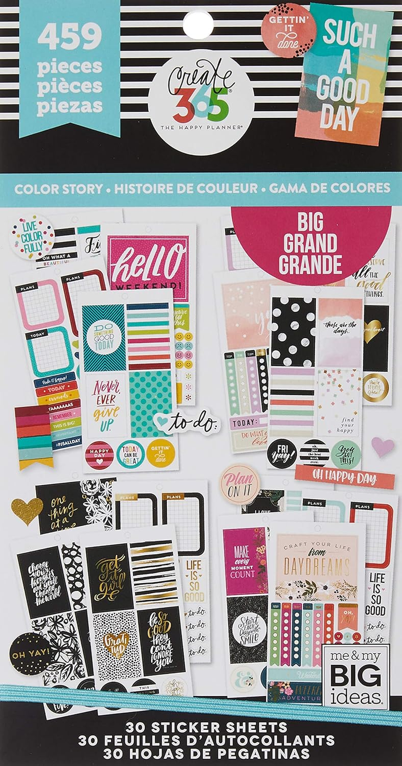 Me & My BIG Ideas Sticker Value Pack - the Happy Planner Scrapbooking Supplies - Everyday Plans Theme - Multi-Color - Great for Projects, Scrapbooks & Albums - 30 Sheets, 1486 Stickers Total image number 5