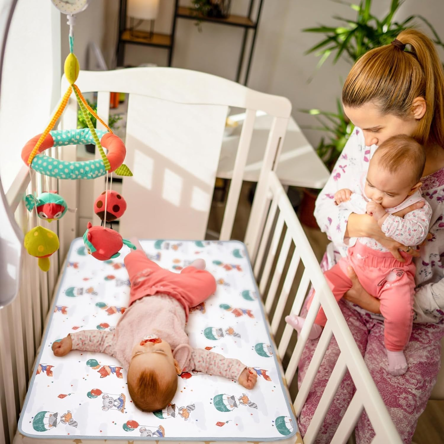 ZONEY Potty Training Bed Pad 100% Waterproof, Bed Wetting Protection Pad for Twin and Toddler Beds, Reusable, Non Slip and Easy to Change, Waterproof Mattress Pad, Bed Mats Washable (D, M(80*100Cm)) image number 1