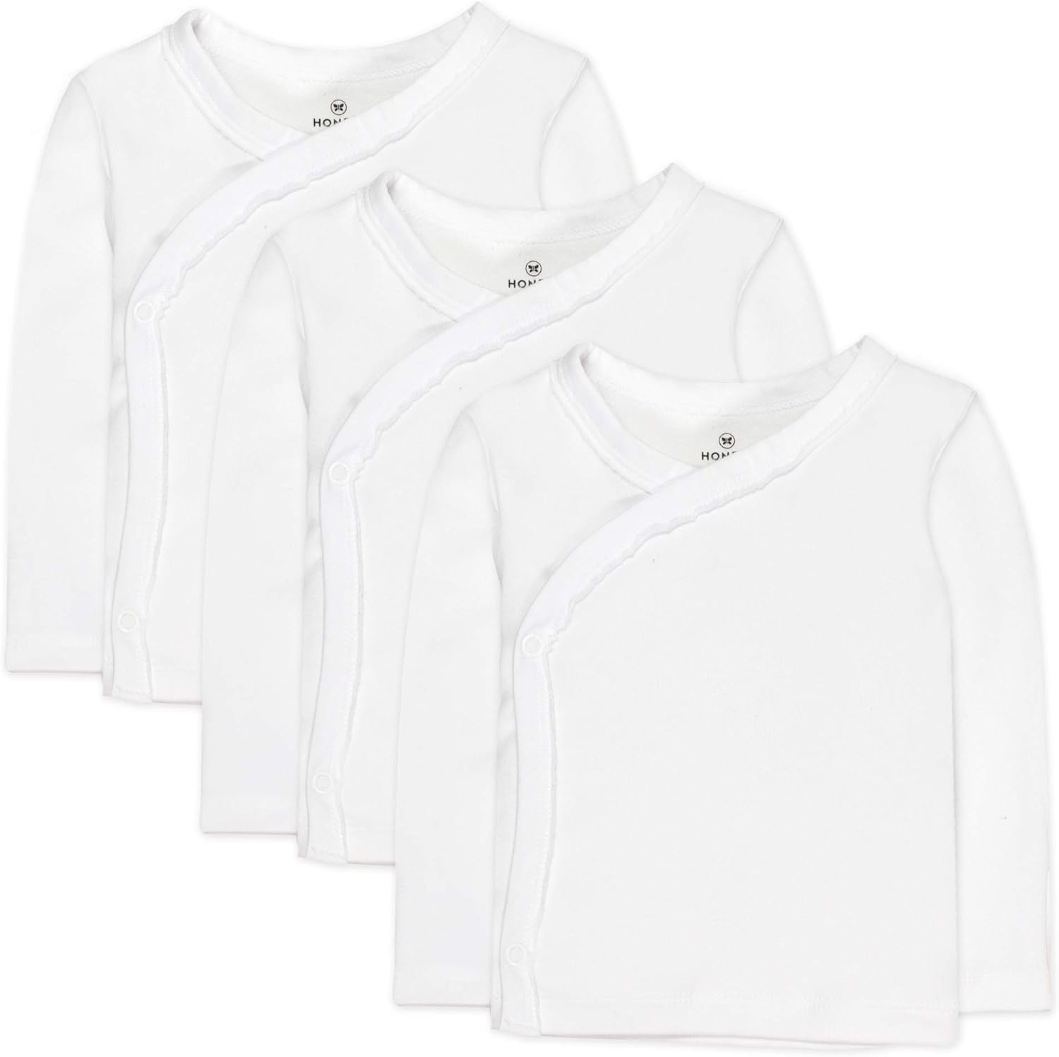 Honest Baby Clothing Baby 3-Pack Organic Cotton Long Sleeve Side-Snap Kimono Tops image number 3