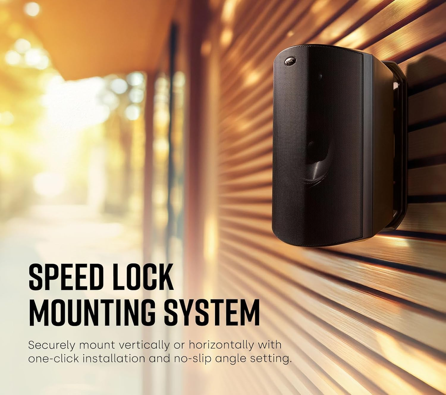 Polk Audio Atrium 8 All Weather Outdoor Loudspeakers 6.5" Dynamic Balance Woofer, Dual Anodised Aluminum Tweeters, Speed-Lock Mounting System, Powerport Bass Venting, Black image number 4