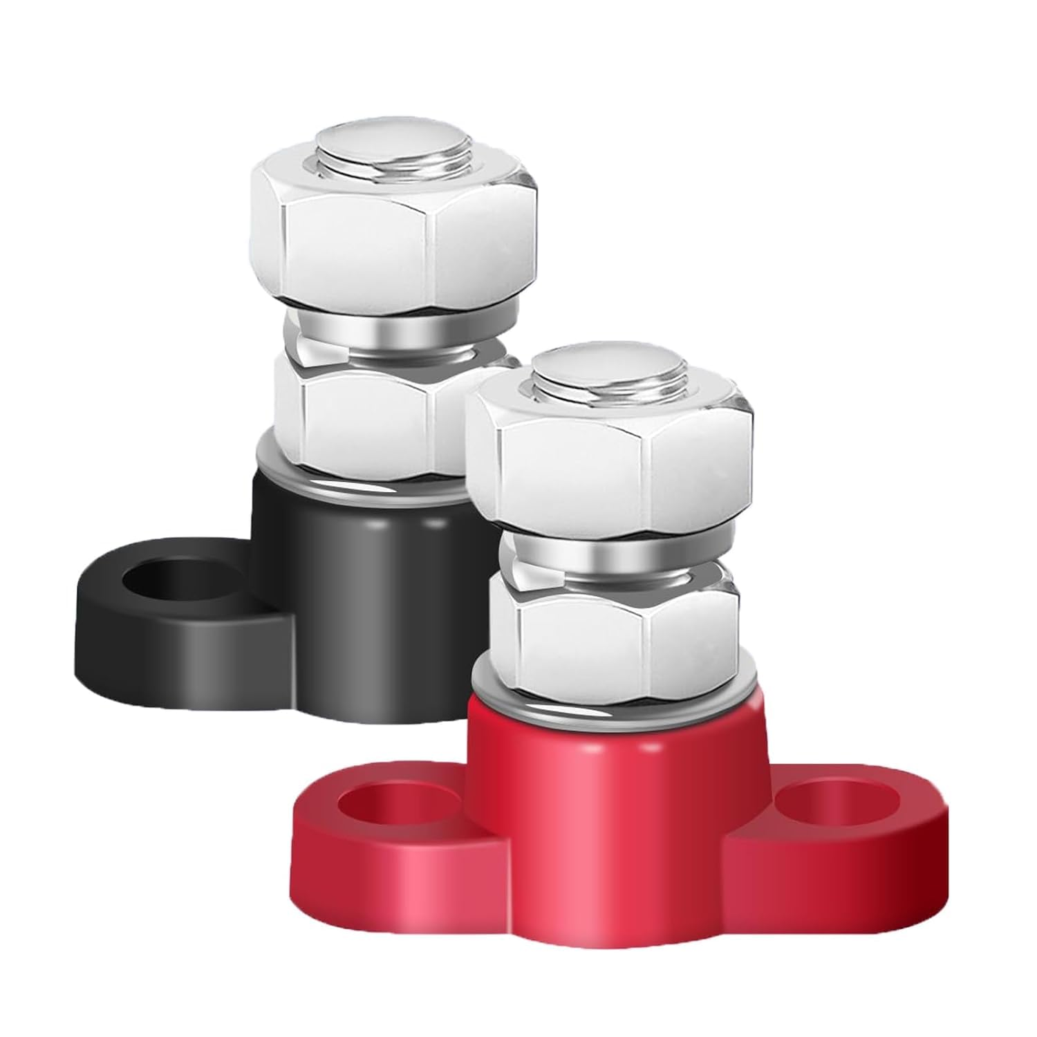 2 PCS 3/8'' Power Distribution Block,Single Stud Bus Bar M10 Insulated 12-24V Battery Post Junction Block for Marine Boat Auto Power and Ground image number 5