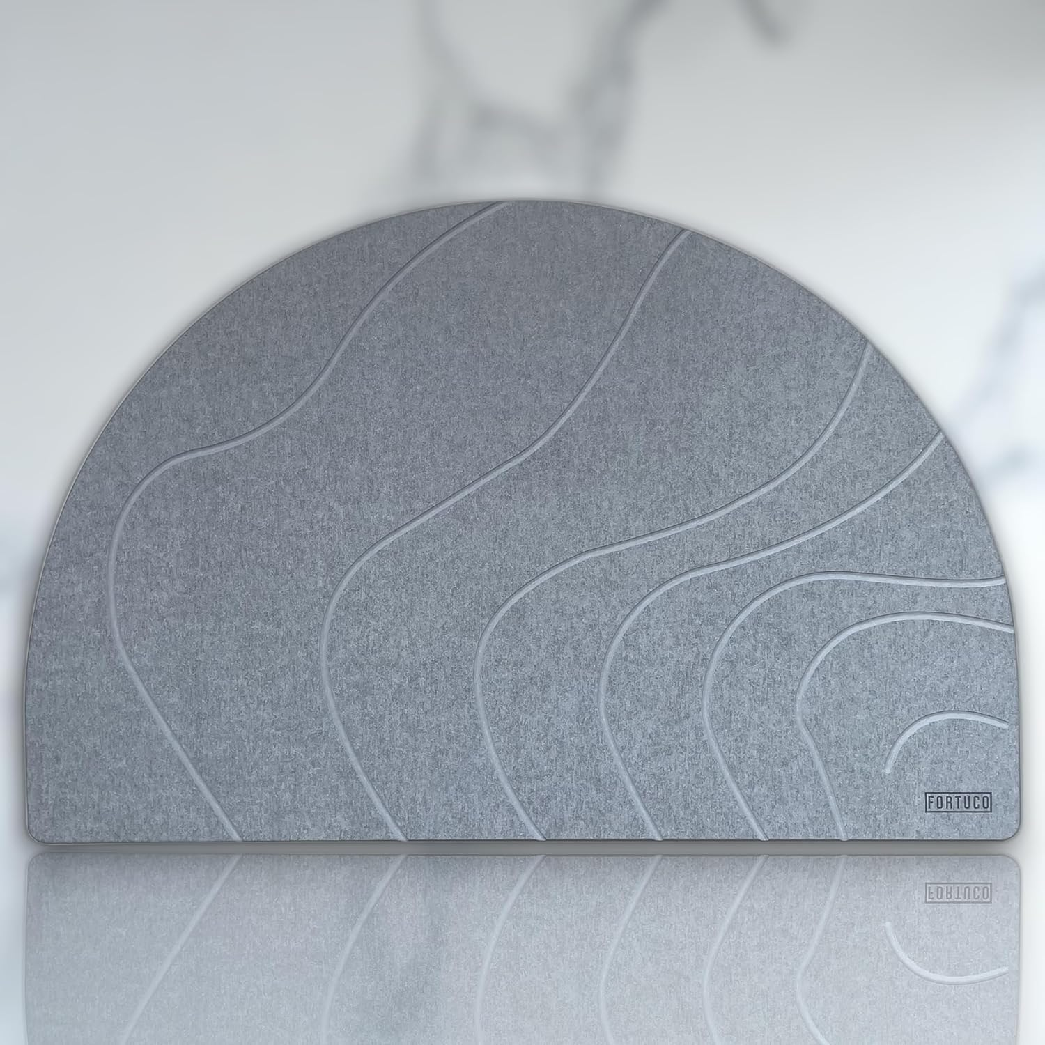 Semi Circle Diatomite Bath Mat | Dry & Clean Bathroom | Quick Dry | Non-Slip & Absorbent Mat | Eco-Friendly Bath Stone | Graphite