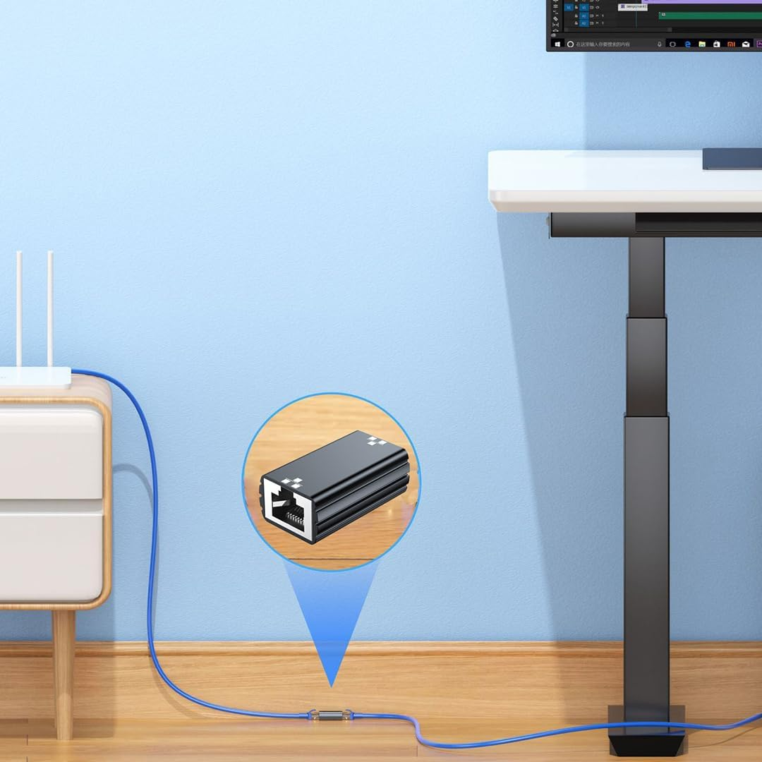 Hexchuang Ethernet Coupler Female to Female, Premium Ethernet Extender, 1000Mbps Extender Adapter LAN Connector for Cat8 Cat7 Cat6 Cat5 Cat5E Cable, 100M Distance High Speed Connector 2Pack image number 3