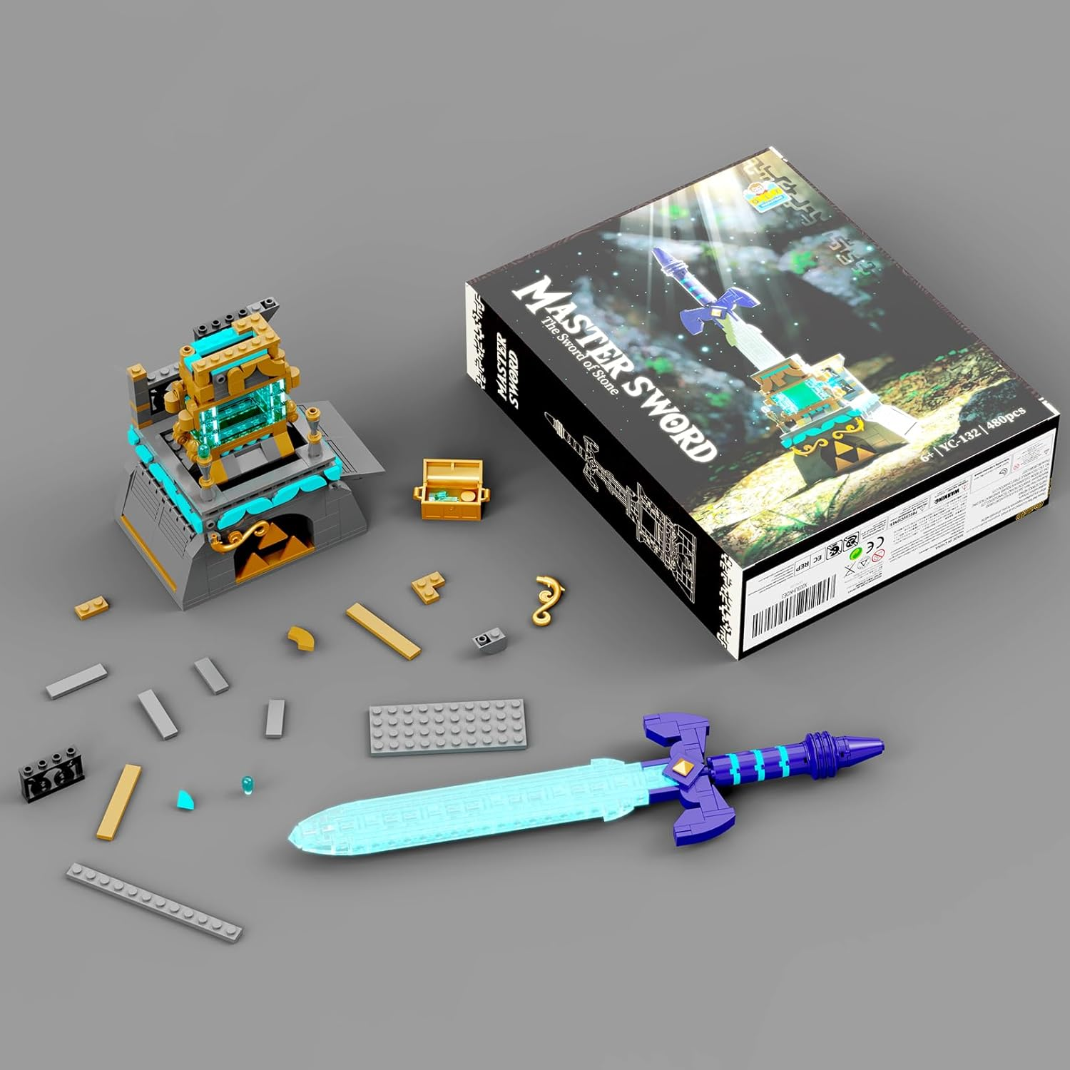BOTW the Master Sword Glowing Building Block Set，Compatible with  Link&rsquo;S Sword Toy Set for Adults Boy Fans Kids Ages 6-12 Year Old（498Pcs） image number 5