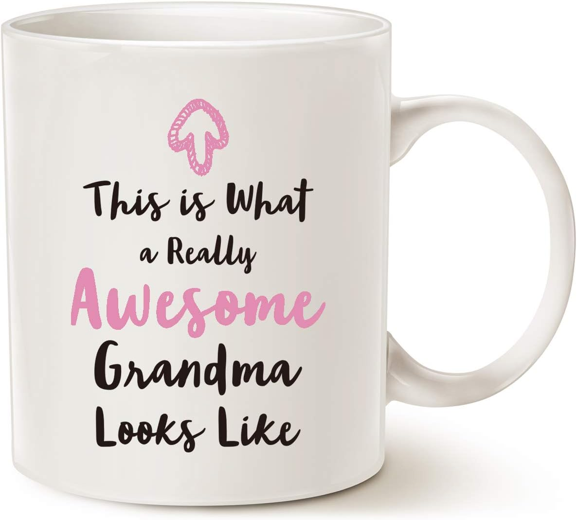 Christmas Grandma Coffee Mug from Granddaughter Grandson, This Is What a Really Awesome Grandma Looks like Birthday Gifts Idea for Grandmother Cup White, 11 Oz image number 1
