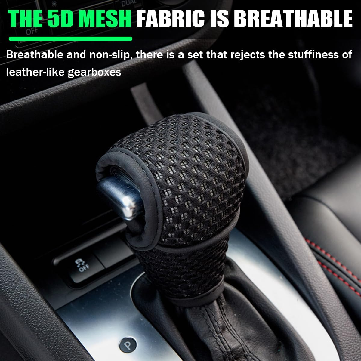 AUCELI Car Gear Shift Knob Cover, Automotive Manual Stick Shifting Handle Gear Shift Knob Protector, Vehicle Decoration Accessories Universal for SUV, Truck, RV and More image number 1