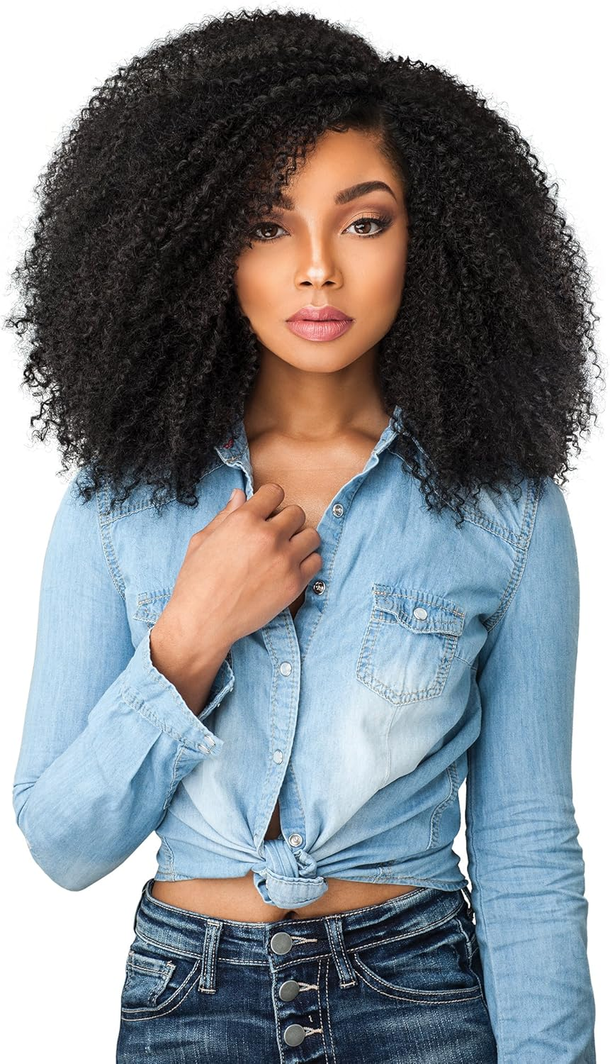(1B) - Sensationnel Curls Kinks & CO KINKY 4B-4C Empress Lace Edge Wig - GAME CHANGER (1B [Off Black])