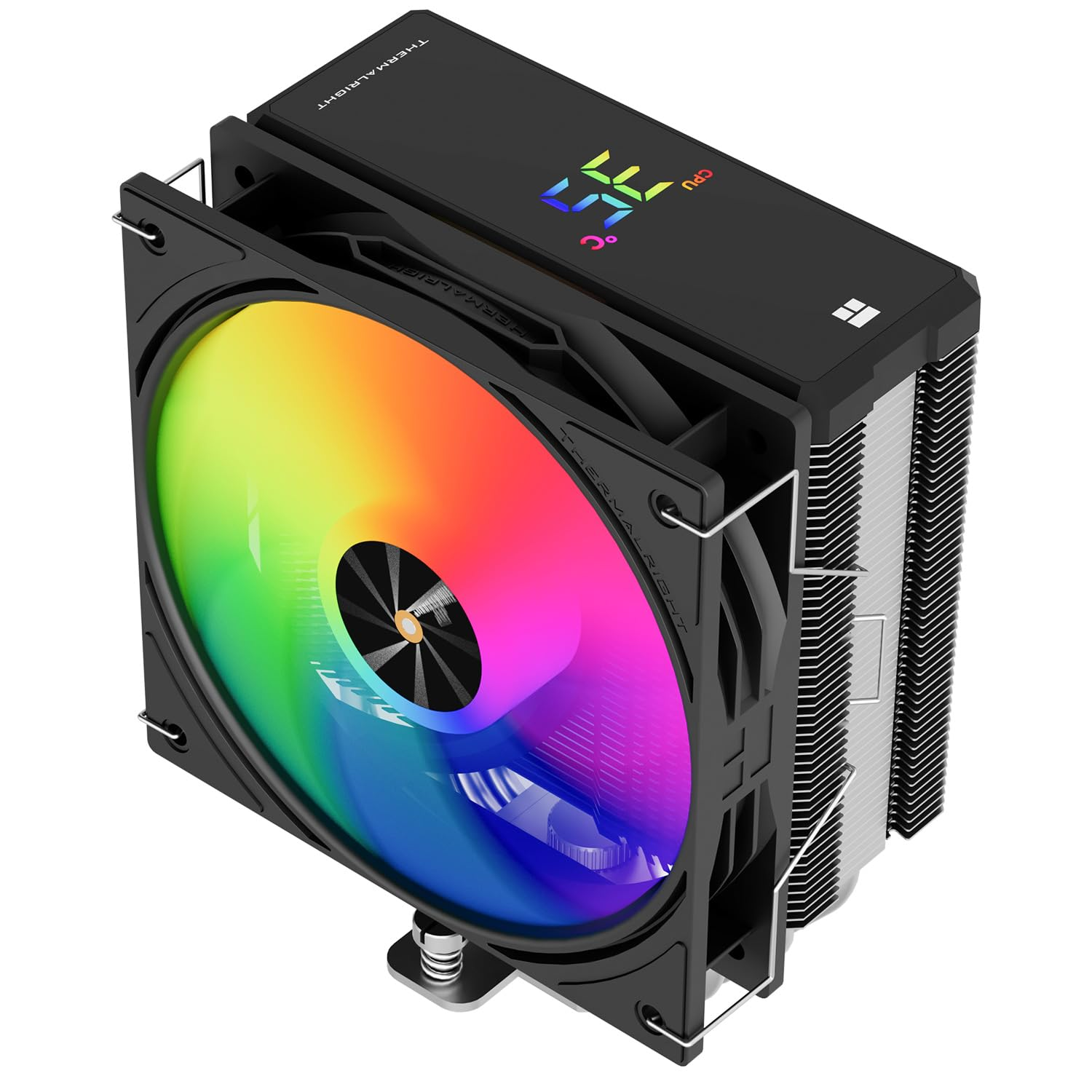 Thermalright Assassin X 120R Digital ARGB Black CPU Cooler Air with 4X6Mm Heatpipes, Digital Screen Top Cover,Pwm Fan Heatsink CPU Cooler,151Mm High, for AM5 and Intel Lga1700/1851/1150/1151/1200 image number 3