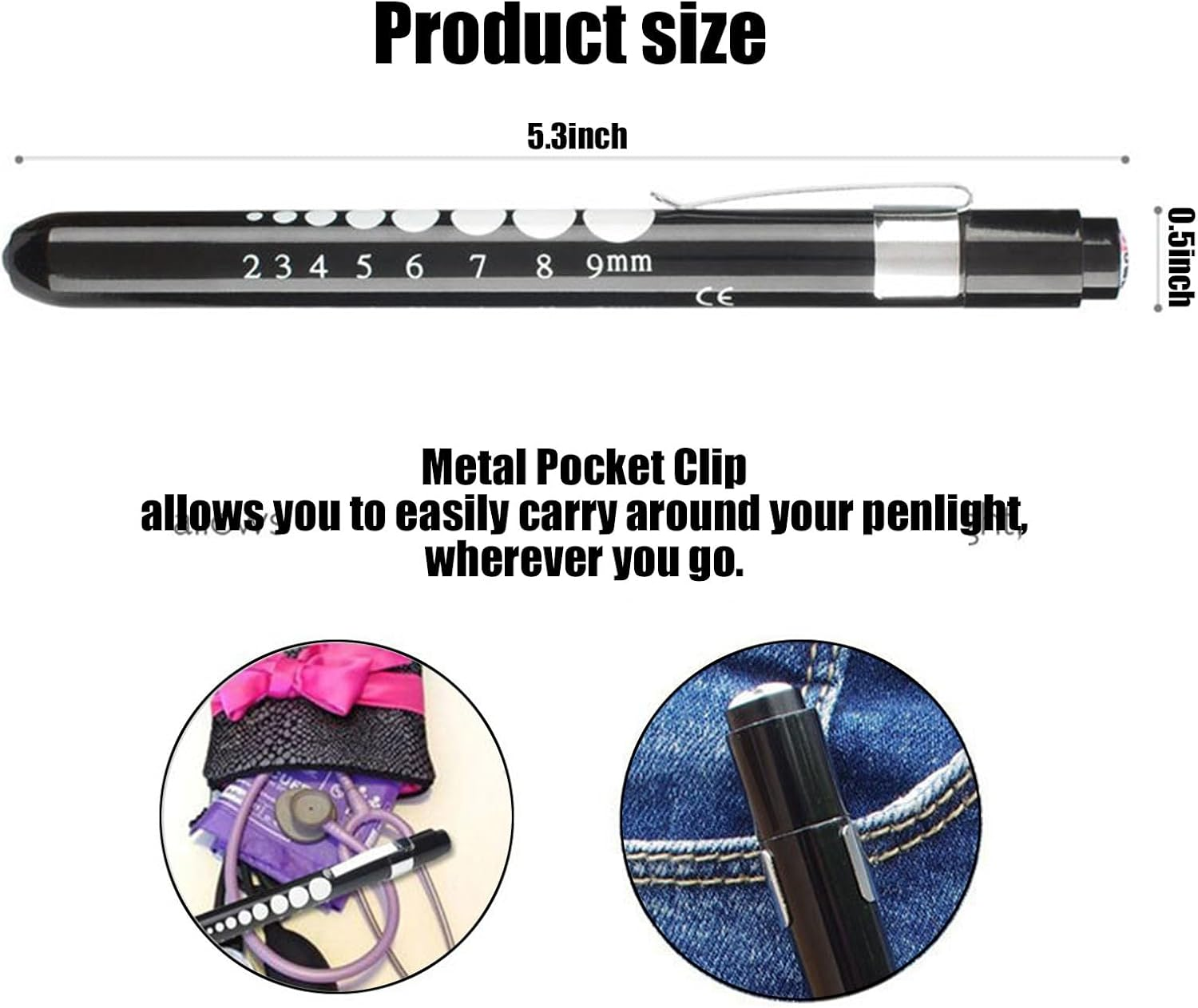 Xolixorium LED Medical Pen Light with Pupil Gauge and Pocket Clip &ndash; Torch for Doctors, Nurses, OSCE Exams, Clinical Use, First Aid, Nursing Practice image number 5