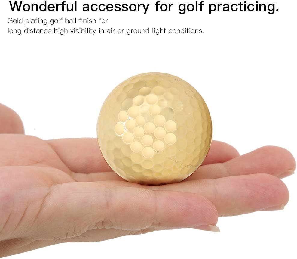 Gold Golf Balls Luxurious Golf Gifts for Golfer Unique Golf Accessories for Men and Women Golden Balls for Practice Present and Decoration Golf Practice image number 2