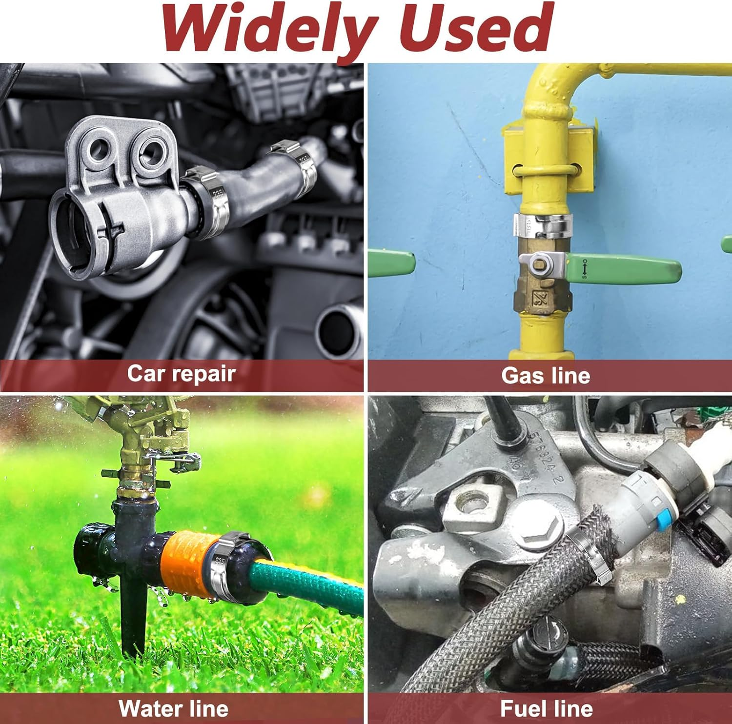 250 PCS 14 Sizes Single Ear Hose Clamp, 5.3-33.1Mm 304 Stainless Steel Ear Clamp Kit with Ear Clamp Pincer, Stepless Hose Clamps Cinch Rings for Automotive, Home Appliance Line and Plumbing image number 6