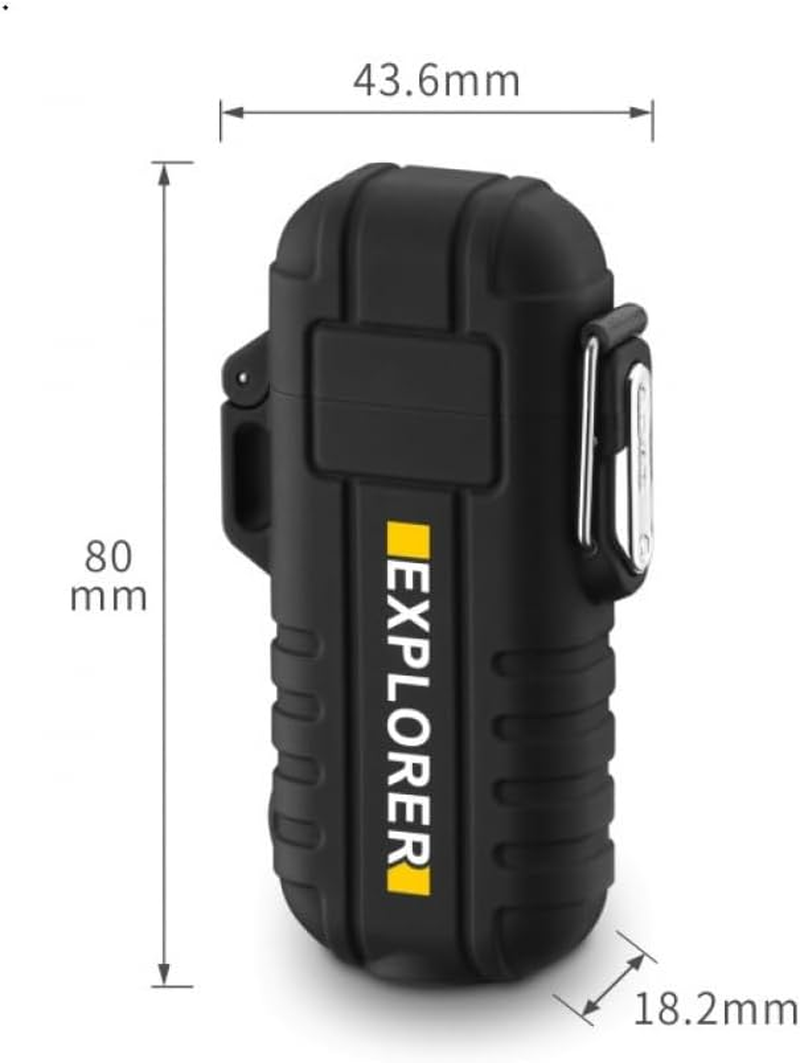 Waterproof Flameless Electric Lighter- Rechargeable Flashlight -Dual Arc Plasma Lighter with Lanyard & Type-C Fast Charging/Windproof/No Butane/Ideal Lighter for Indoor and Outdoor image number 4