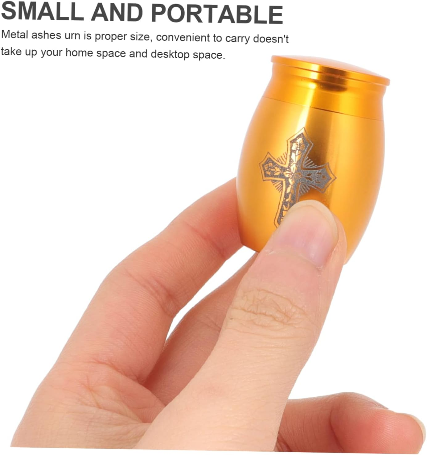 Urn Can Ornaments Stainless Steel Cross Memorial Urn for Human Ashes Keepsake Cremation Funeral for Adult Male Ashes Garden Decoration image number 4