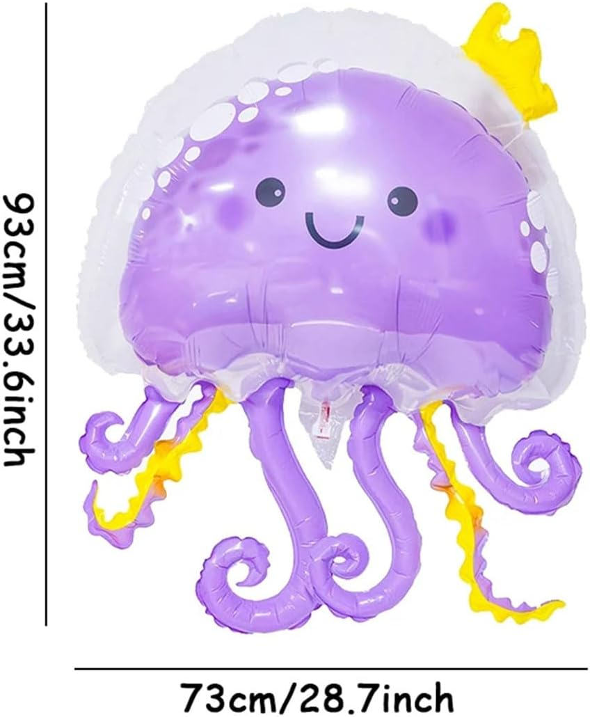 3Pcs 36 Inch Jellyfish Balloons Inflatable Jellyfish Octopus Sea Party Decorations Mermaid Party Decoration for Birthday Supplies Pink Blue Purple Color image number 3