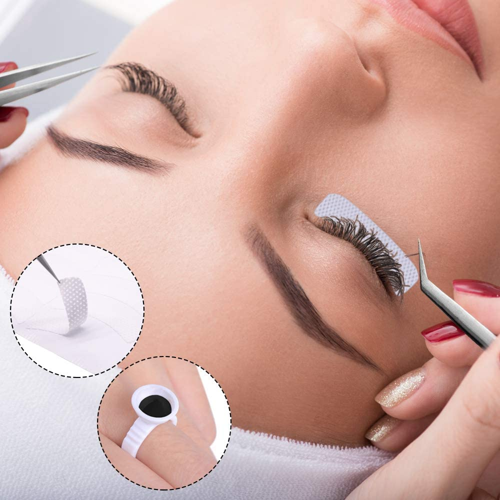 Eyelash Extension Tool Set,Sonku Eyelash Extension Kit Precision Tweezers,Cup Rings,Extension Holders,Eyelash Brushes,Non-Woven Fabric Tapes image number 2