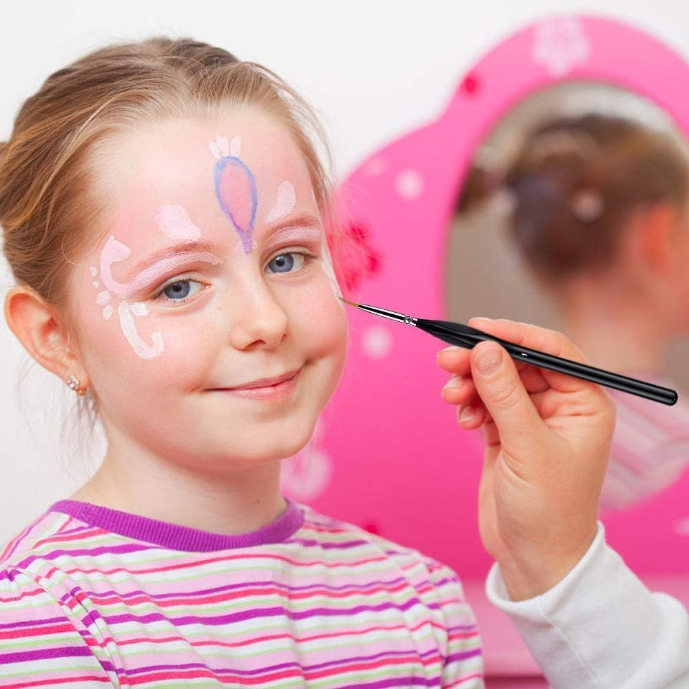 JCBCKJ Drawing Hook Pen Fine Detail Paint Brush Set 11 Pcs, Tiny Professional Micro Miniature Painting Brushes Kit with Ergonomic Handle for Acrylic, Oil, Watercolor, Art, Scale Model, Face image number 6