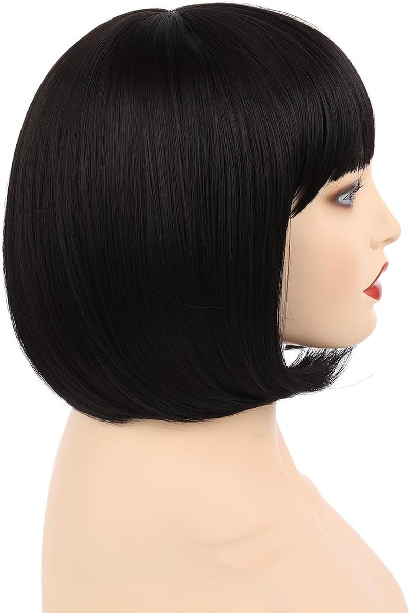 CENPEK Short Fluffy Anime Face Shaping Wig Short Long Synthetic Straight Fashion Wig image number 4