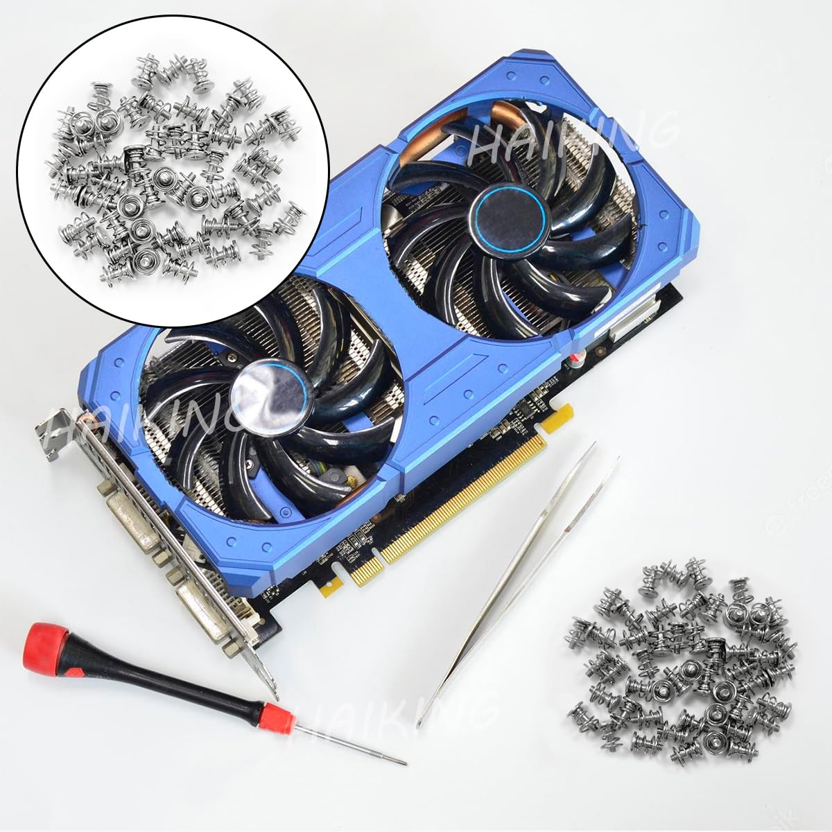 HAIKING Springs Graphics Card Screw, 50 Pcs GPU Graphics Card Back Plate Heatsink Screws for Computer (M2 X 8Mm) image number 1