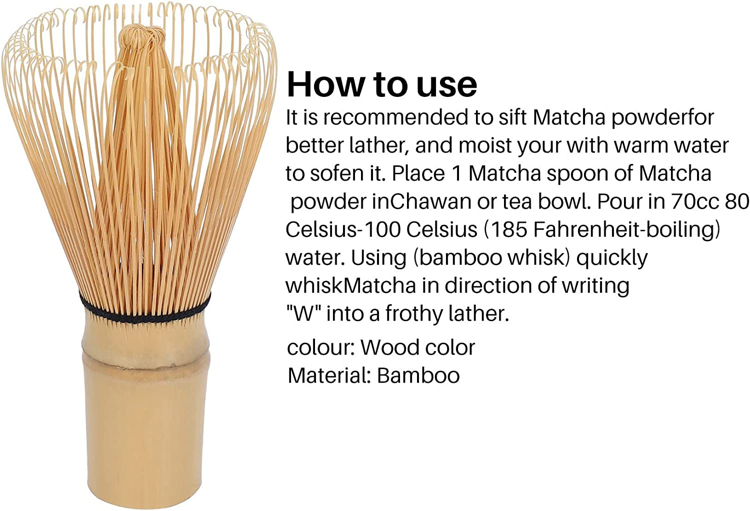 Japanese Matcha Tea Set(3 Pcs) - Matcha Bamboo Whisk Tea Spoon,-Tea Ceremony Kit image number 4