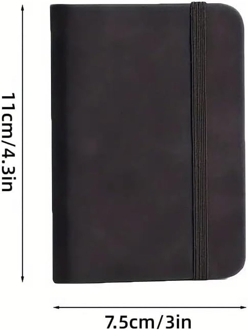 AIMALL A7 Mini Notebook Set with Leather Cover, Waterproof Notepad, Pocket-Sized, Ideal for Travel and Quick Notes - Black image number 2
