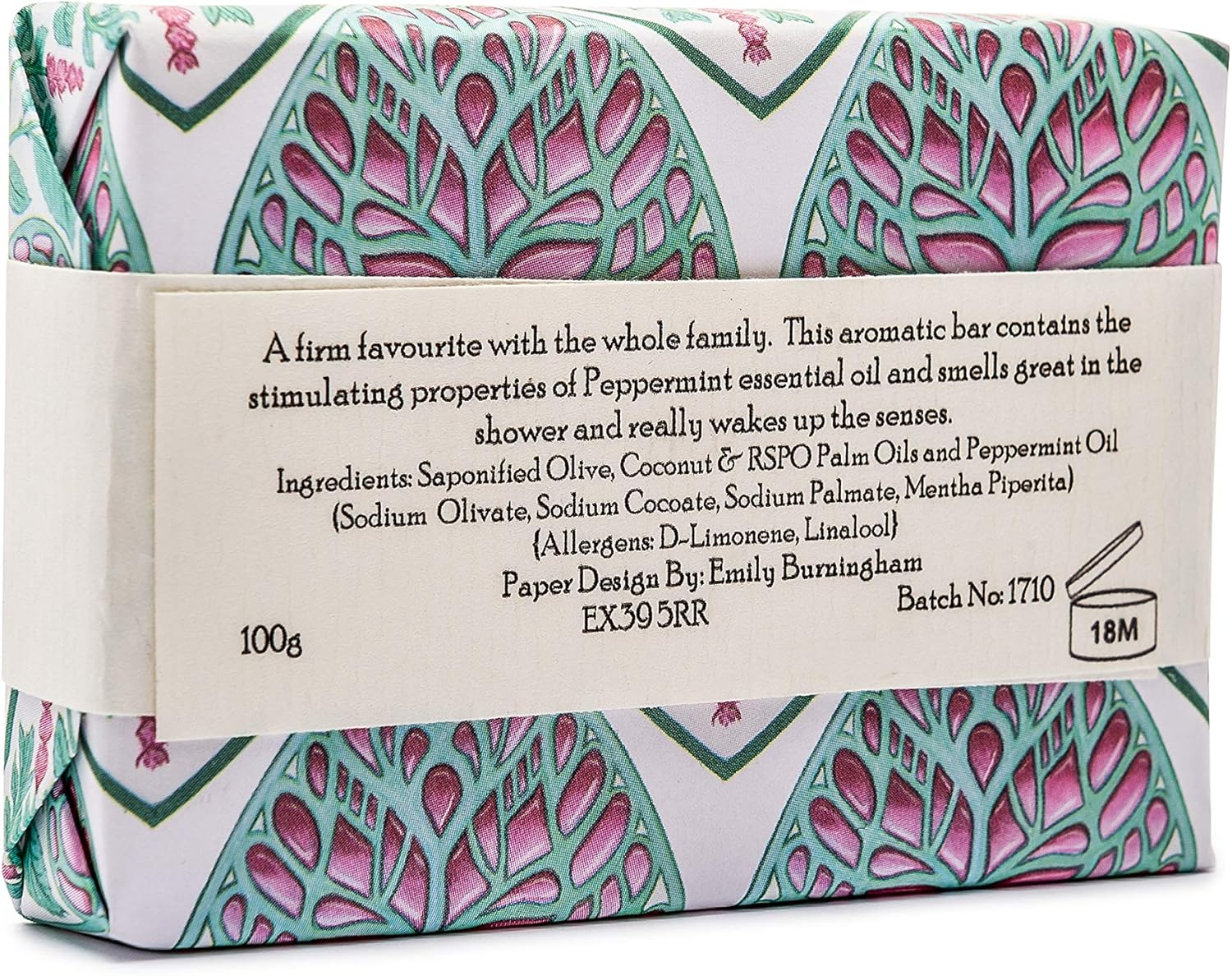 Clovelly Soap Co Natural Handmade Peppermint Soap Bar for All Skin Types 100G image number 2