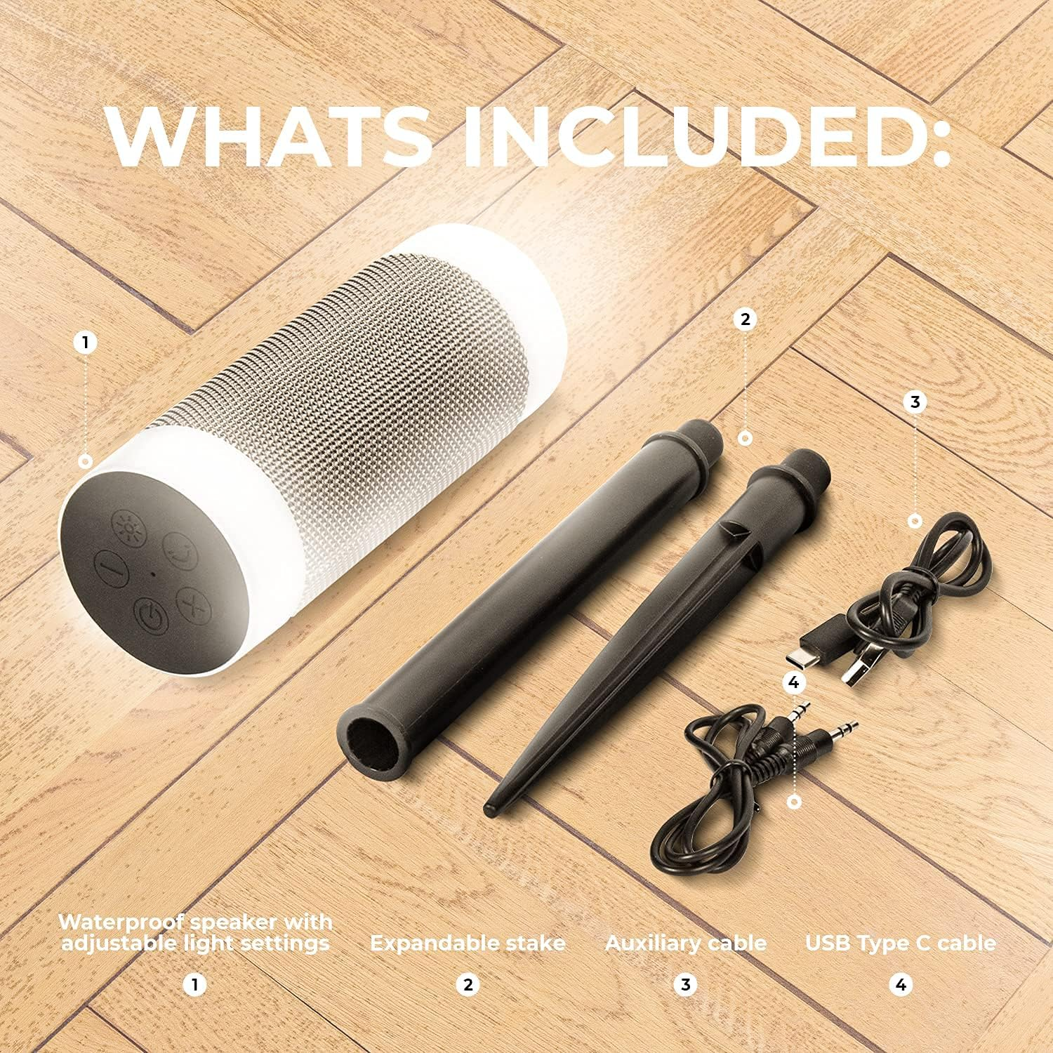 Waterproof Speaker with Stake and LED image number 1