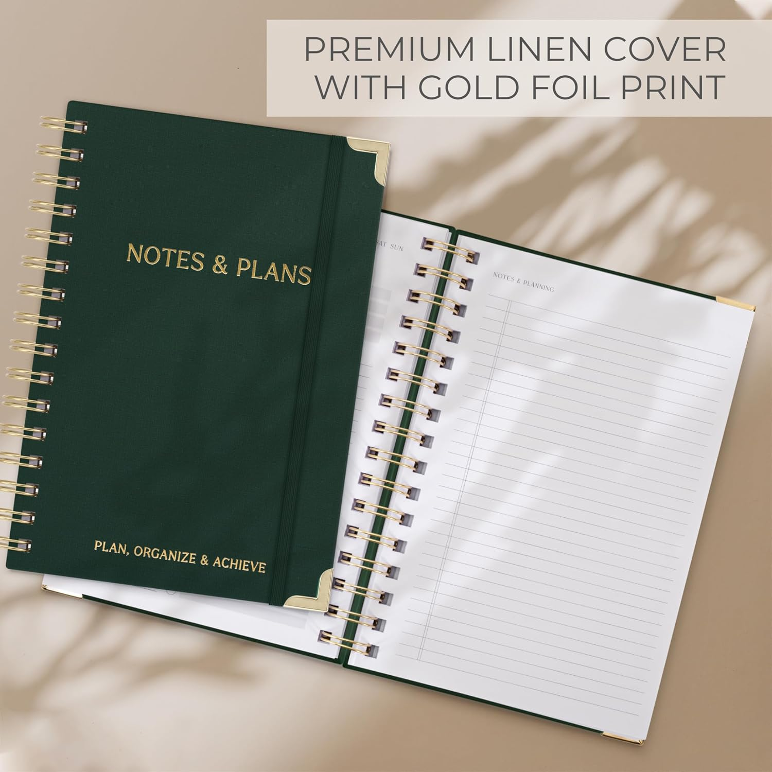 Aesthetic Daily Planner and Notebook with Hourly Schedule - Aesthetic Spiral to Do List Notepad for Work/Home to Organize Tasks and Appointments - Stylish School/Office Supplies Book for Women - Camel image number 7