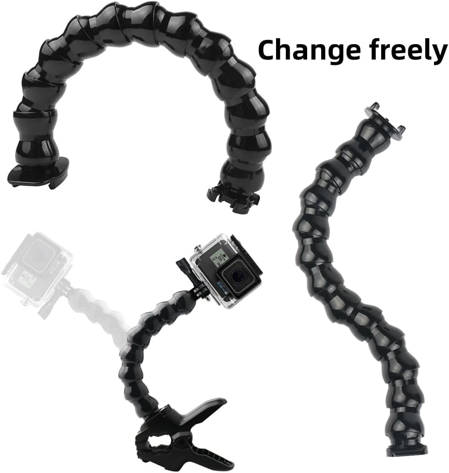 Desk Clamp Mount with Gooseneck Arm, Compatible with Gopro Hero 12/11/10/9/8/7/6/5/4/3, Akaso EK7000, Arlo Action Cameras image number 1