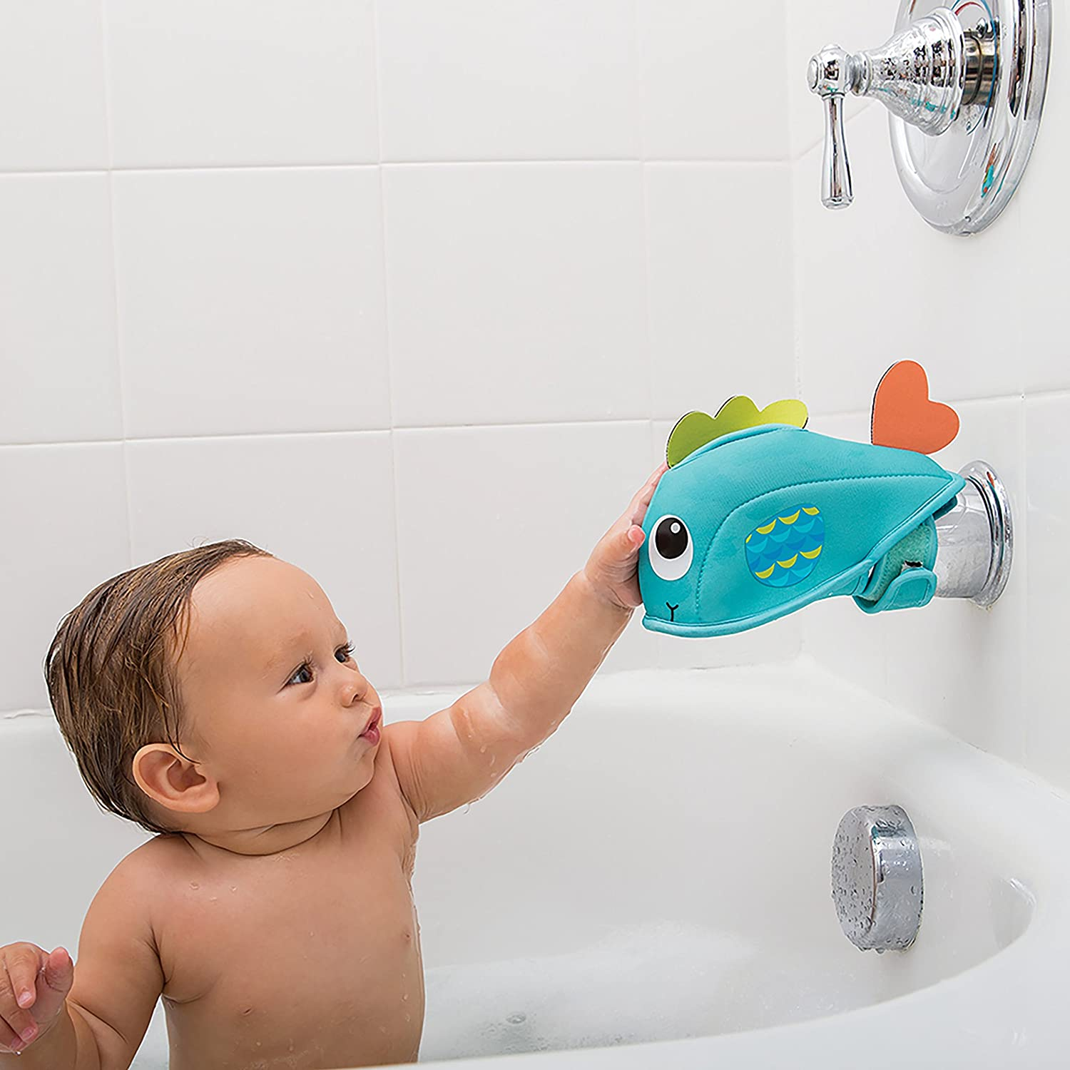 Infantino Cap the Tap Bath Spout Cover, Unisex Multicolor Bath Accessory, Whale image number 1